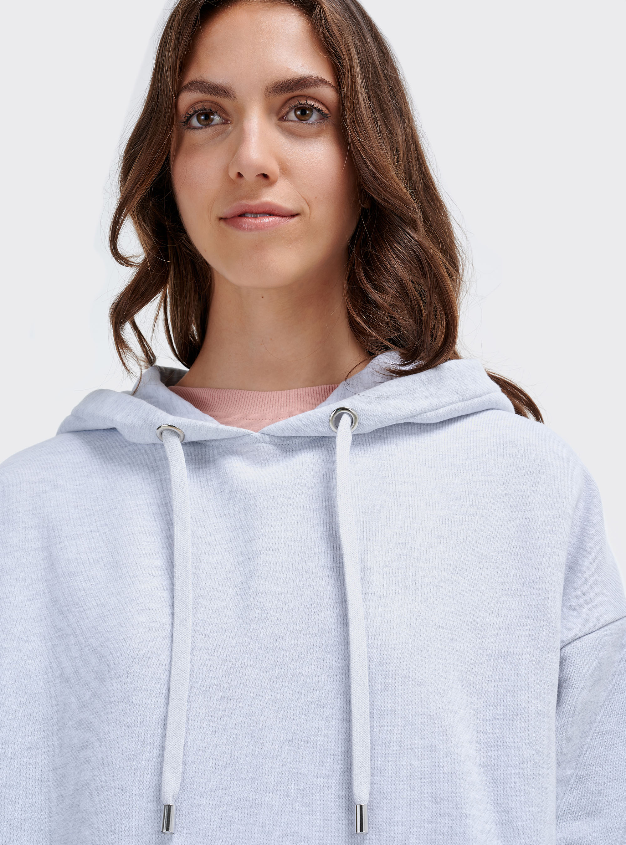 Sudadera oversize con capucha, BLANCO ÁRTICO