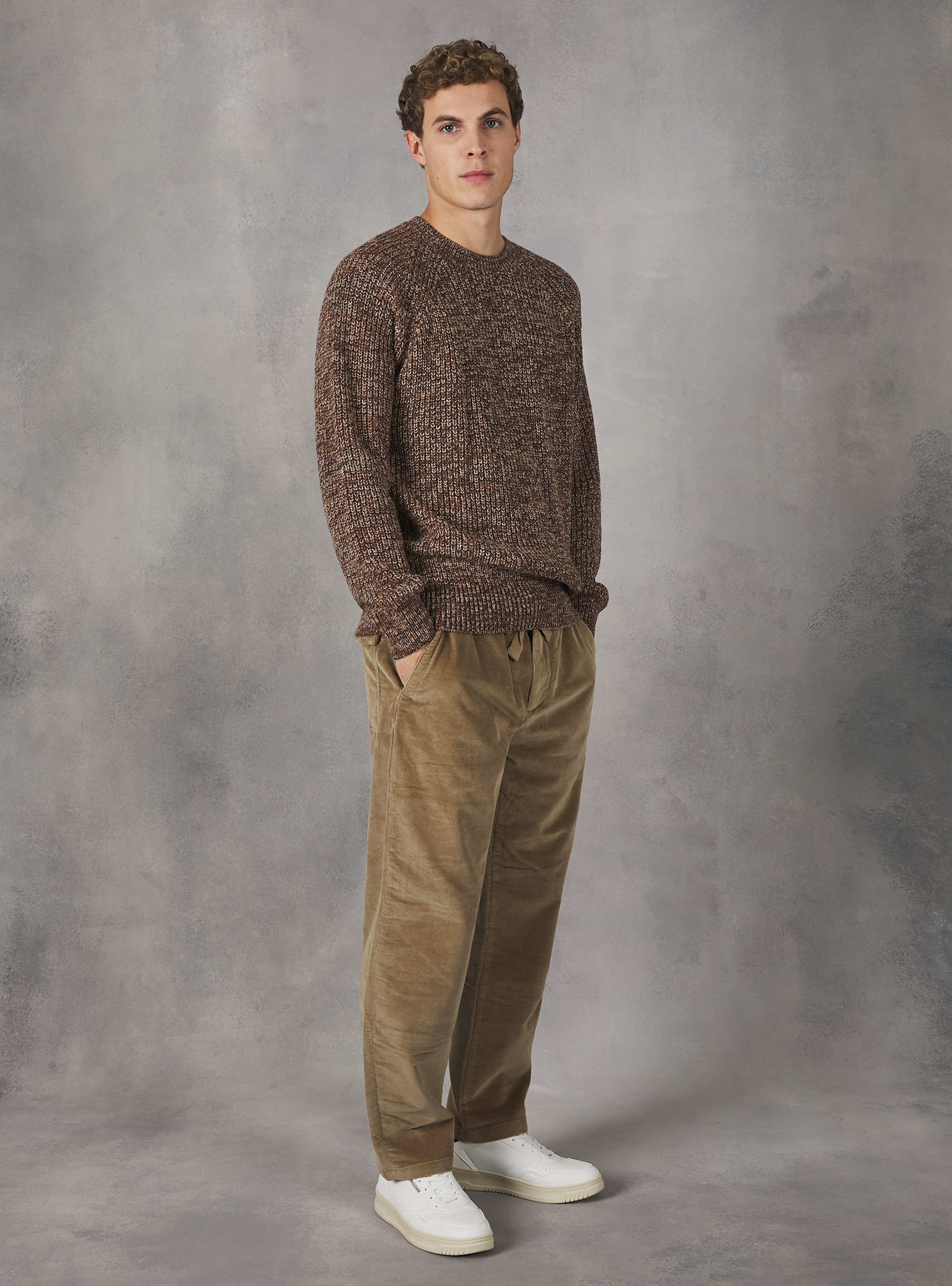 Jersey de cuello redondo de canal&eacute; ingl&eacute;s, TTB1 TWIST TOBACCO DARK