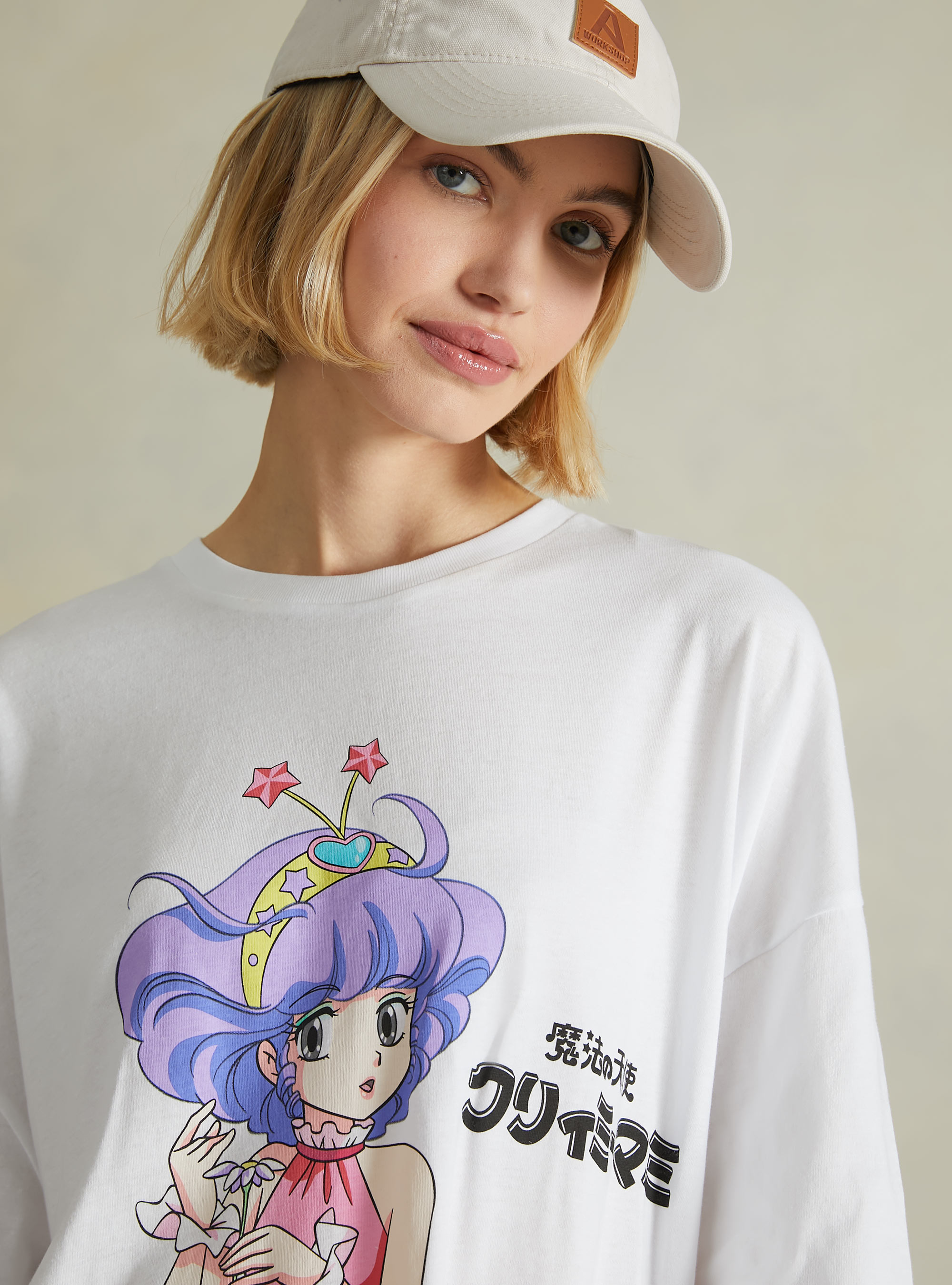 Creamy / Alcott super oversized T-shirt, WH3 WHITE