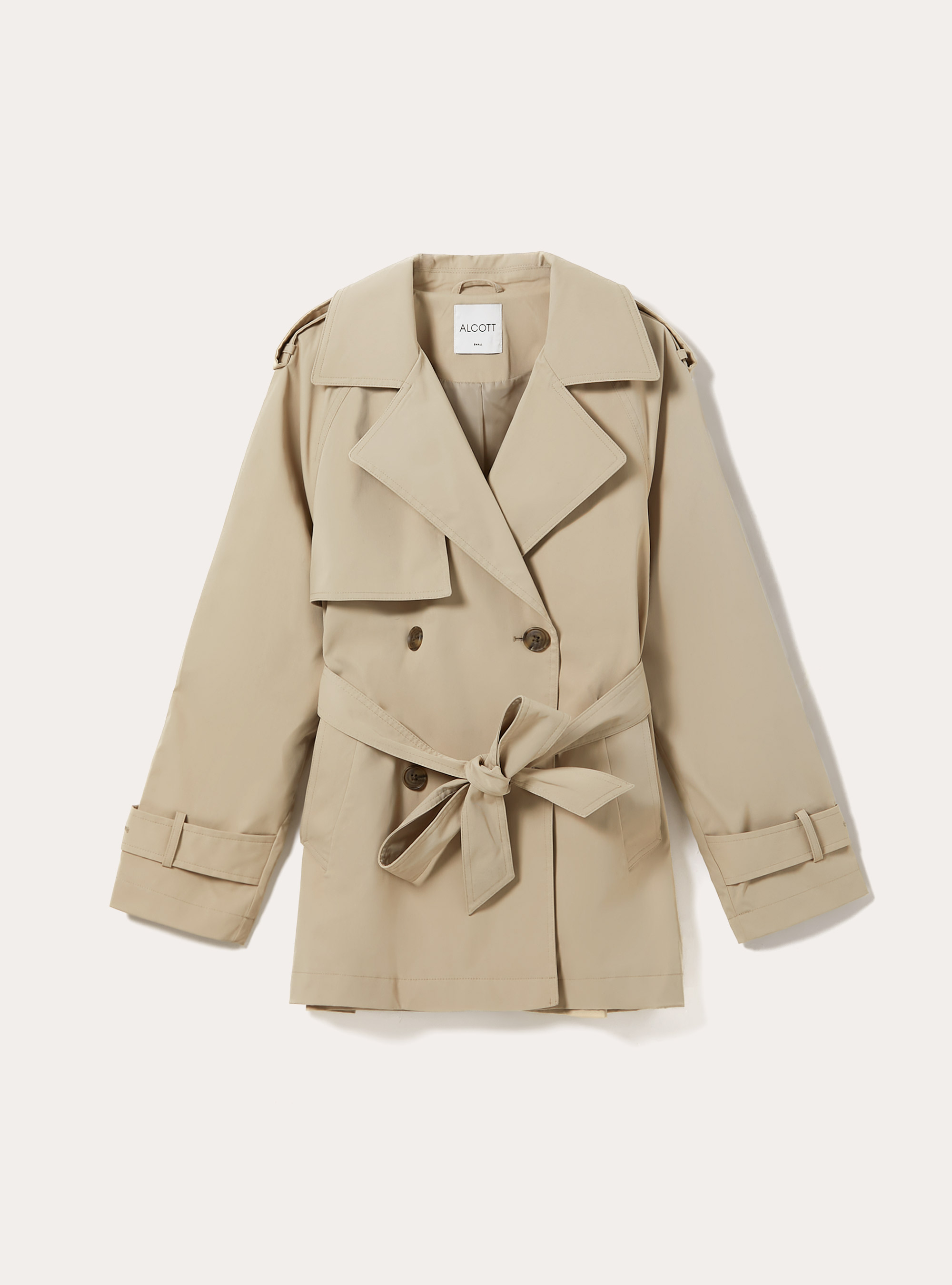 Kurzer Trenchcoat aus Twill, BG2 BEIGE MEDIUM