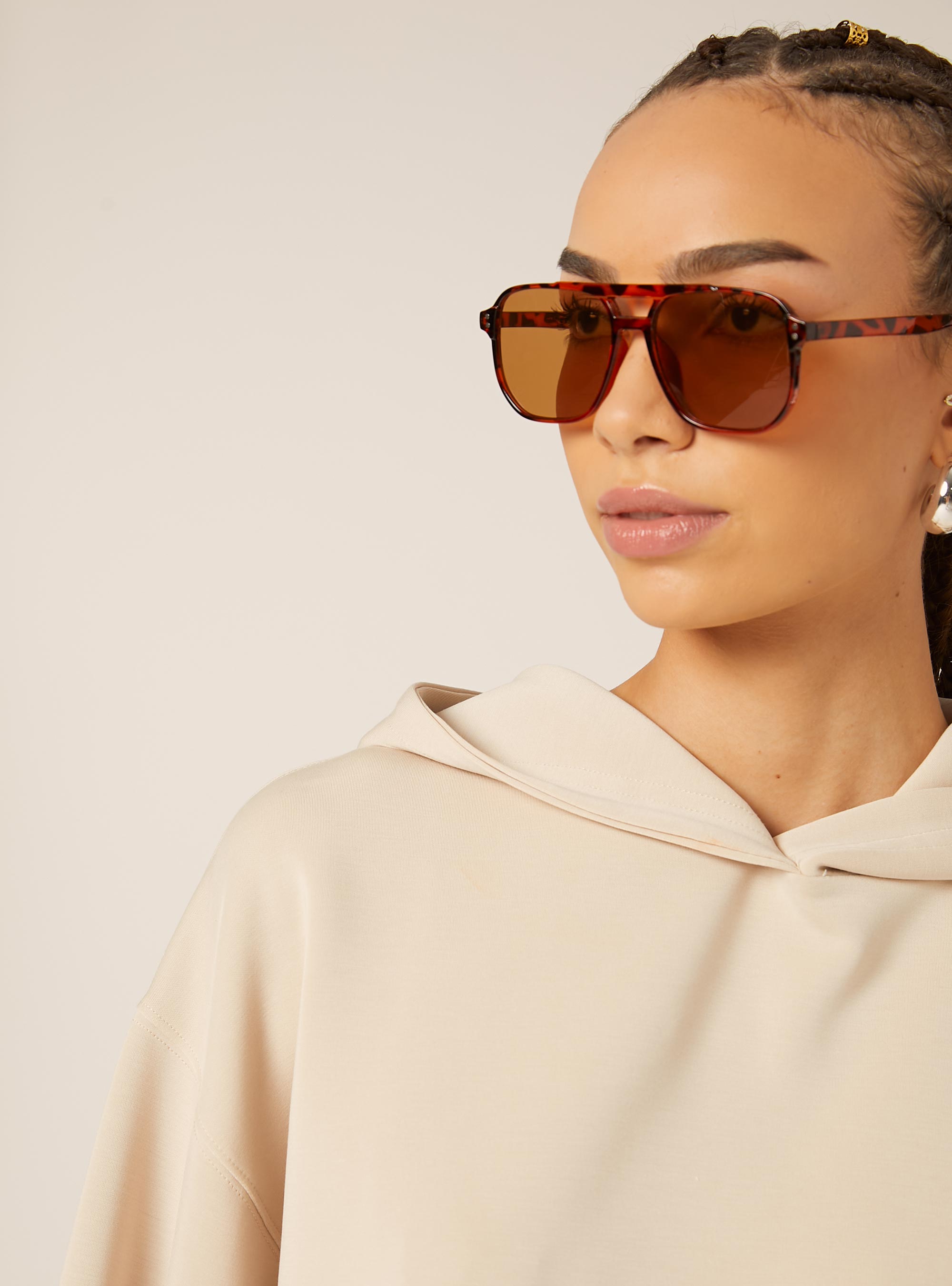 Pull court en molleton doux au toucher, BG3 BEIGE LIGHT