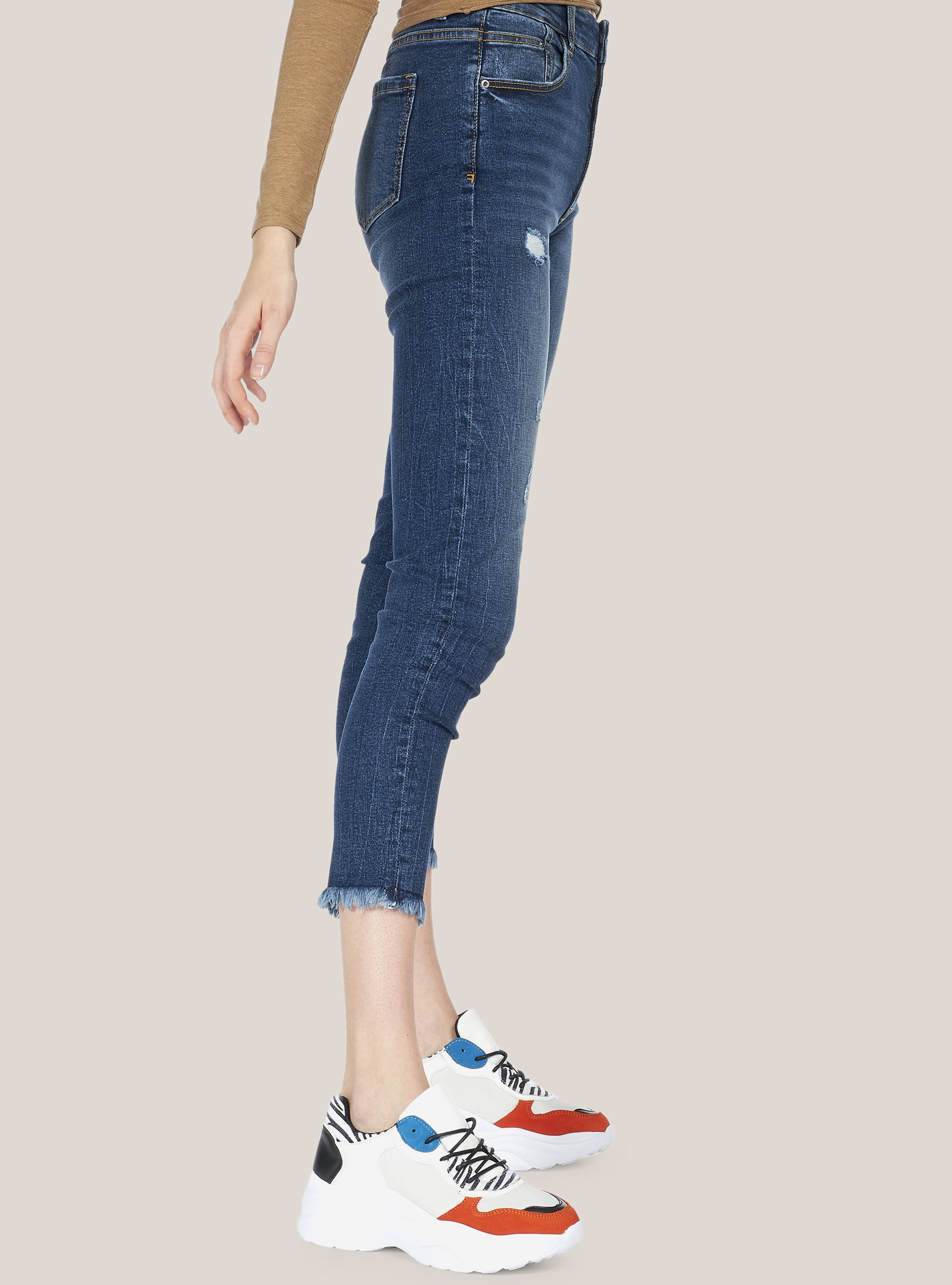 JEANS SKINNY HIGH WAIST, BLUE NAVY