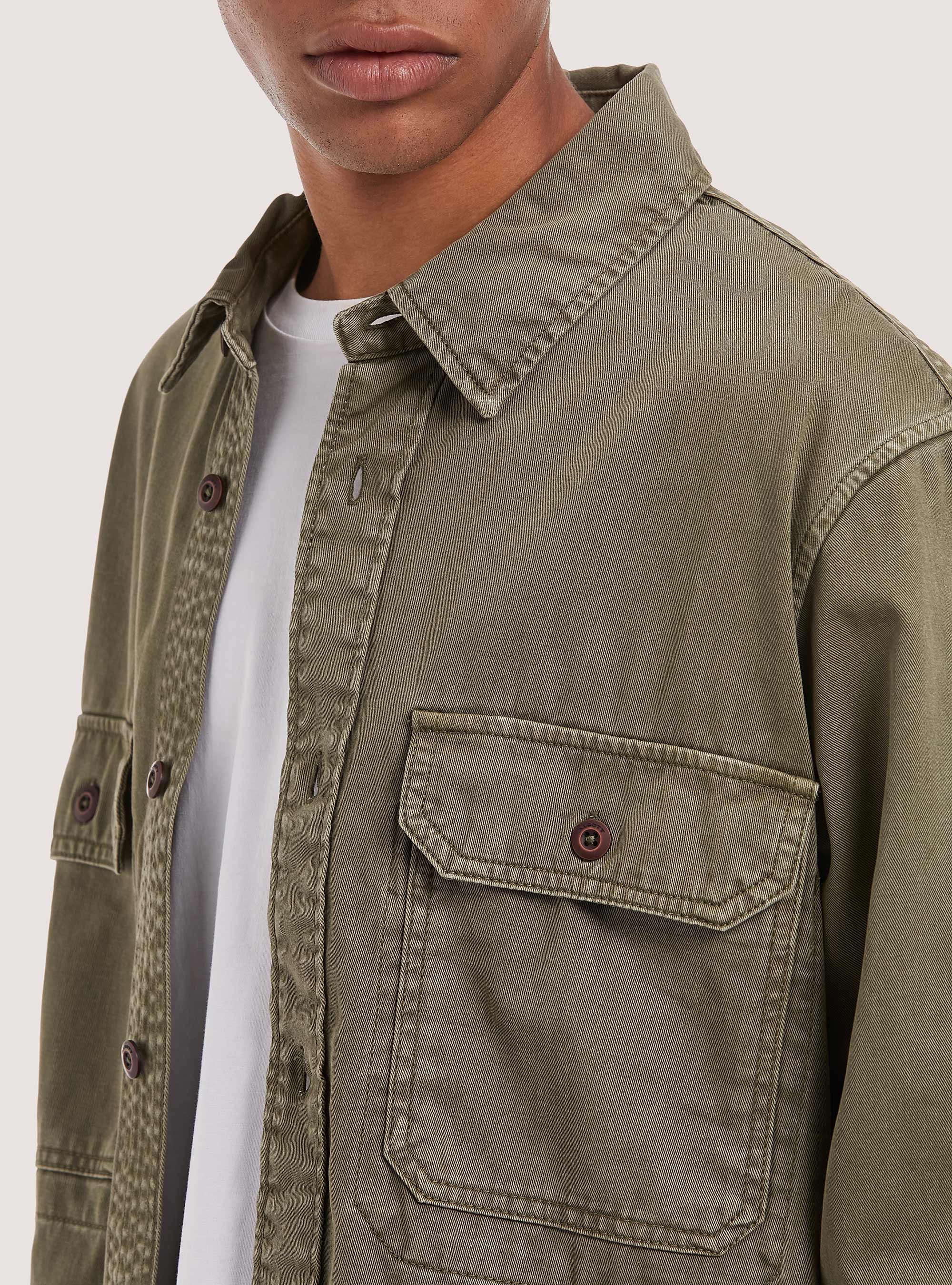 Army shirt with large pockets in cotton, KY3 KAKY LIGHT