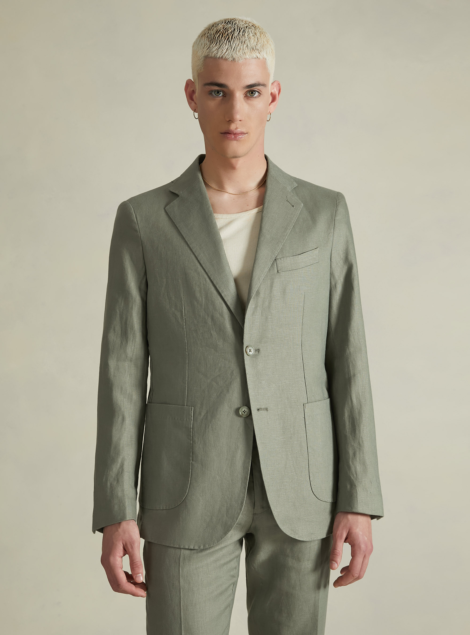 Pure Linen Jacket, KY2 KAKY MEDIUM