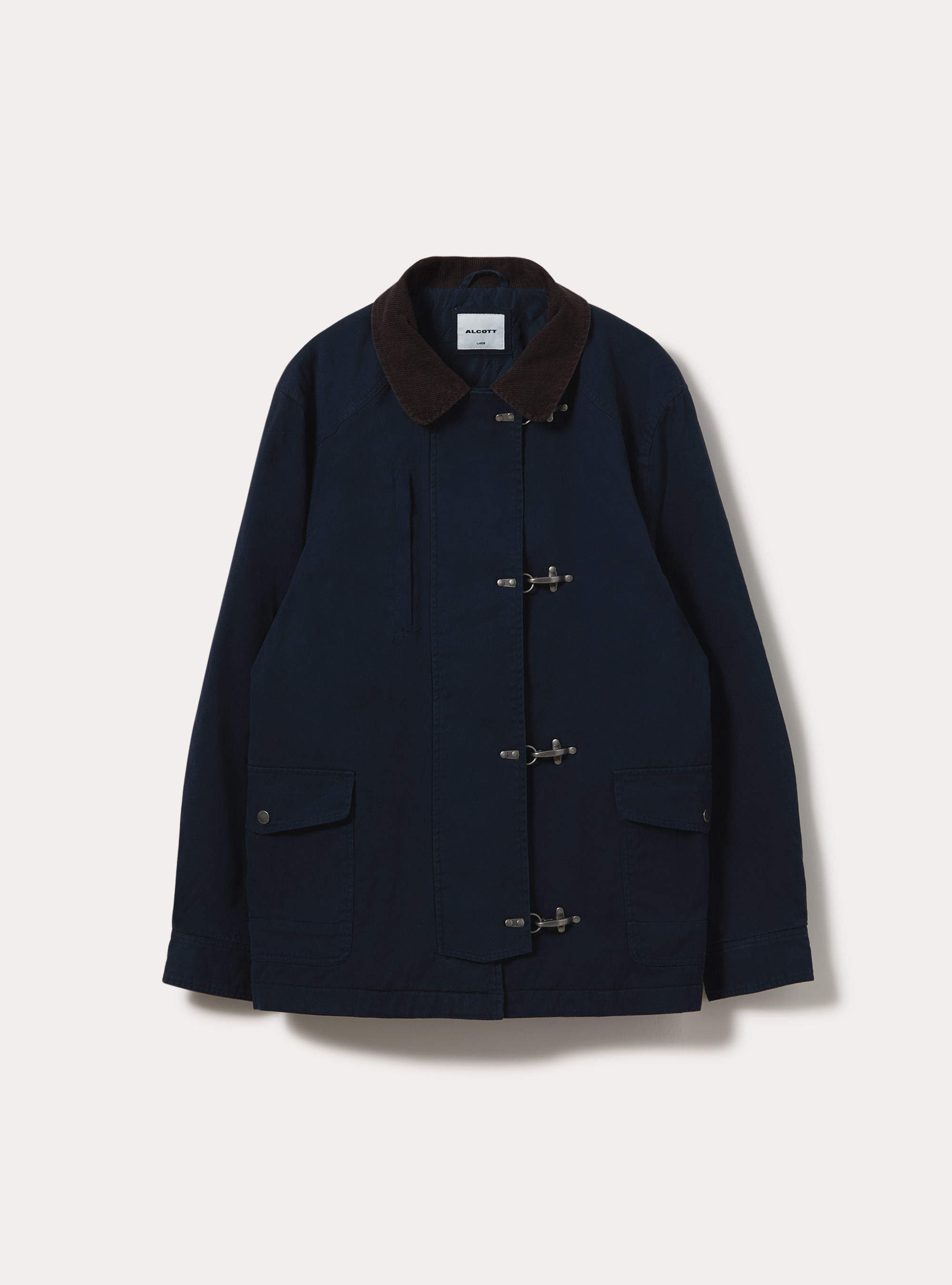 Giubbotto con alamari e collo in velluto, NA1 NAVY DARK