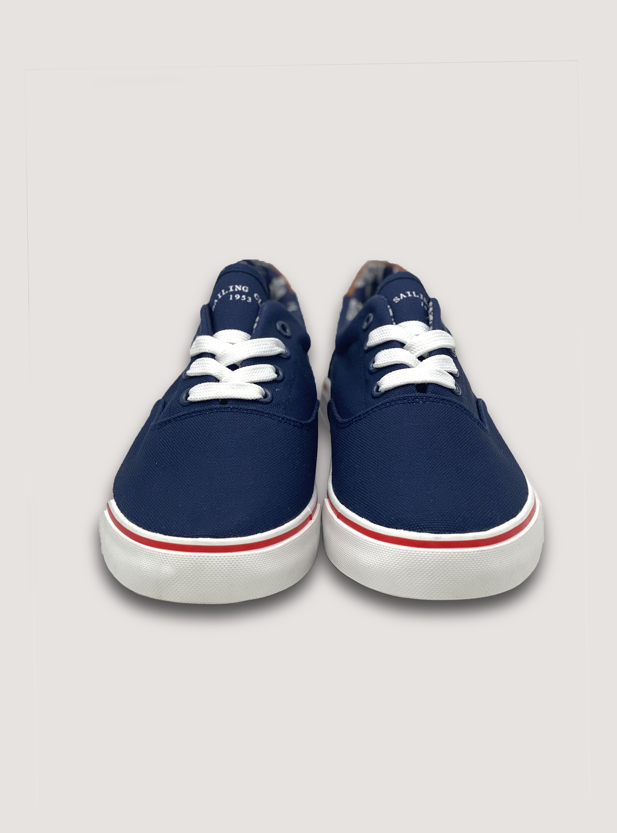 Sneakers in canvas con interno florelae, AZUL MARINO