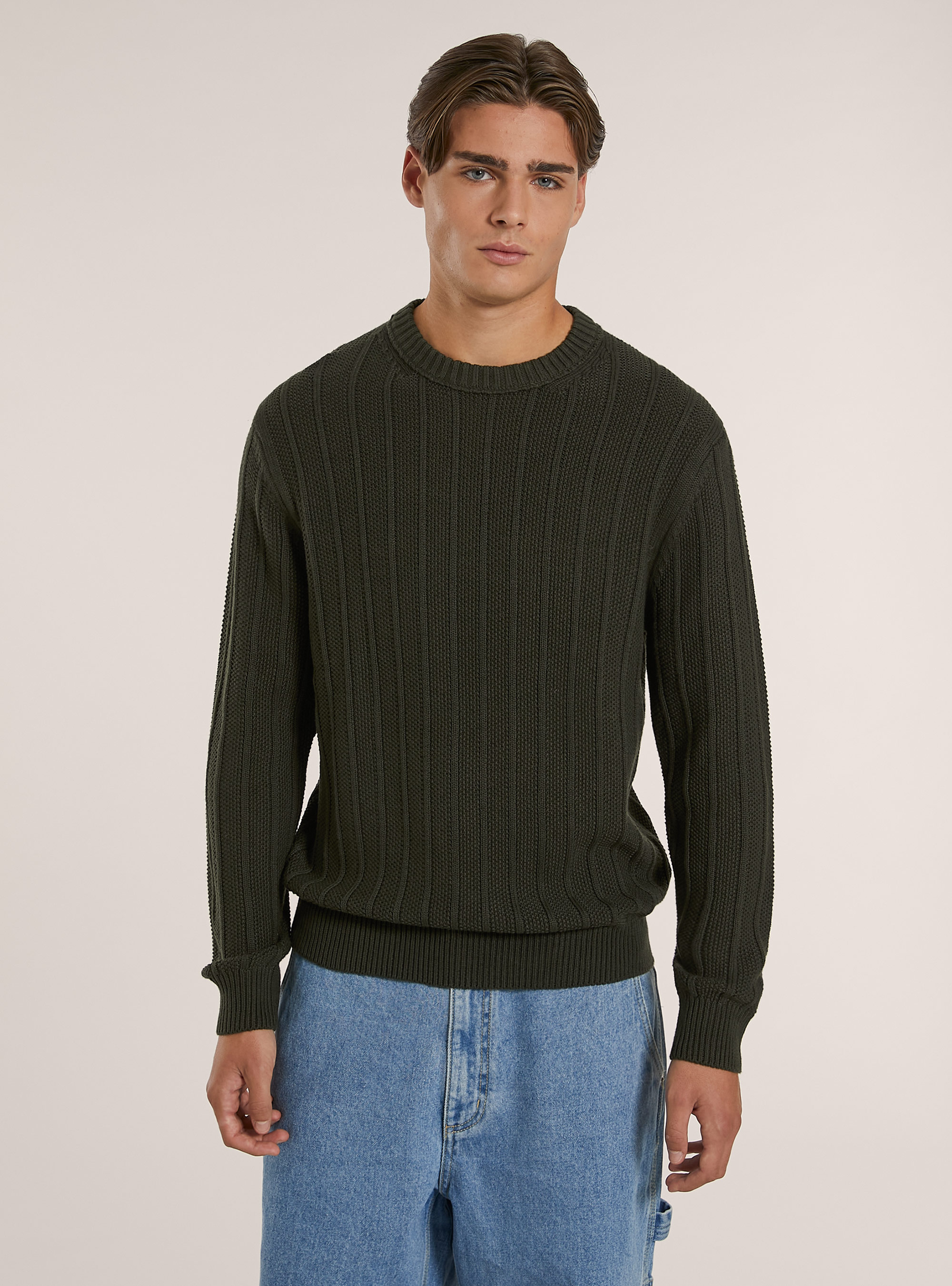 Pull-over texturé coupe classique, KY1 KAKY DARK