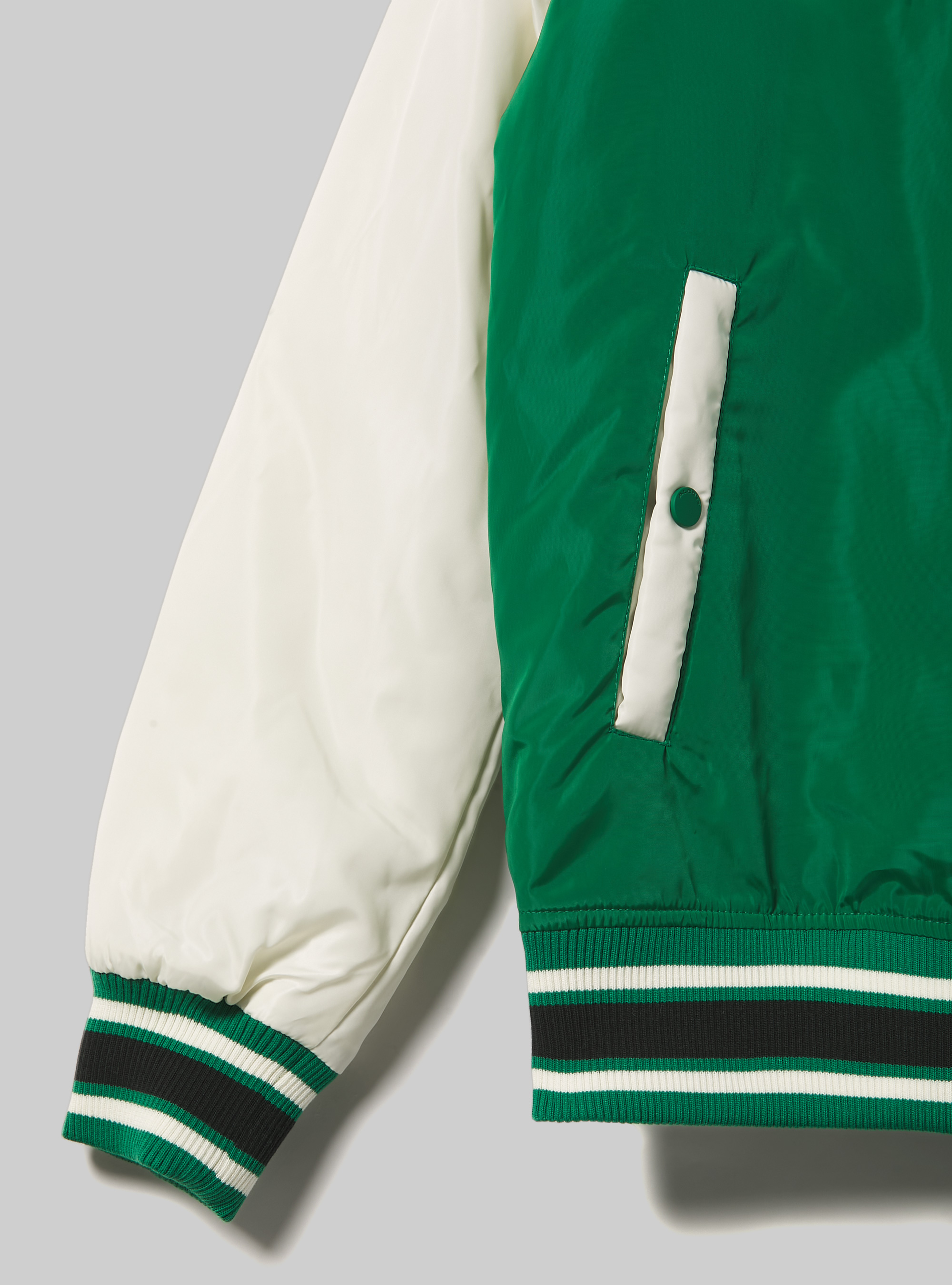 College-style bomber jacket with recycled padding, GN2 GREEN MEDIUM
