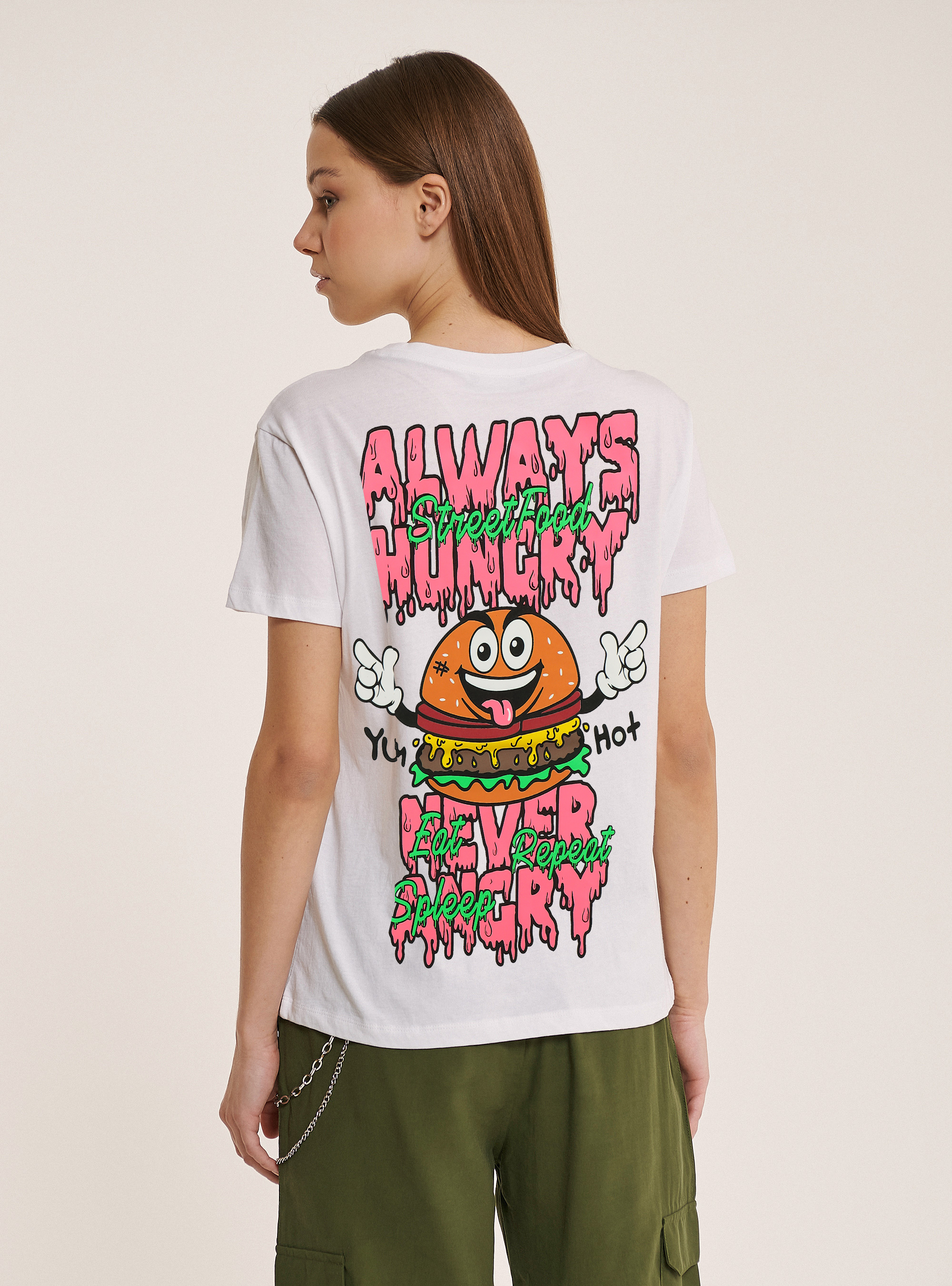 T-shirt avec impression Fancy Collection, WH1 OFF WHITE