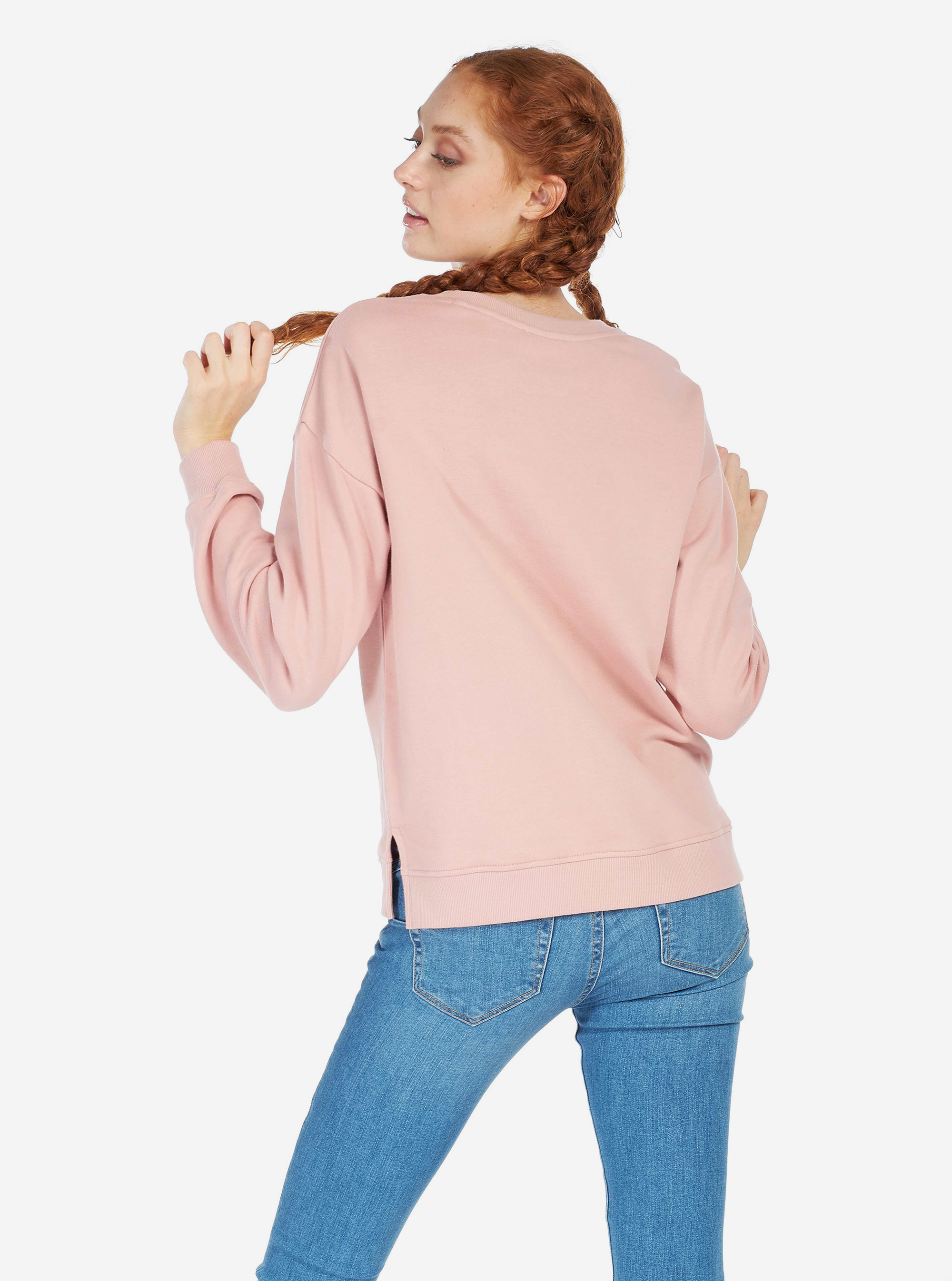 Felpa con stampa, ROSA