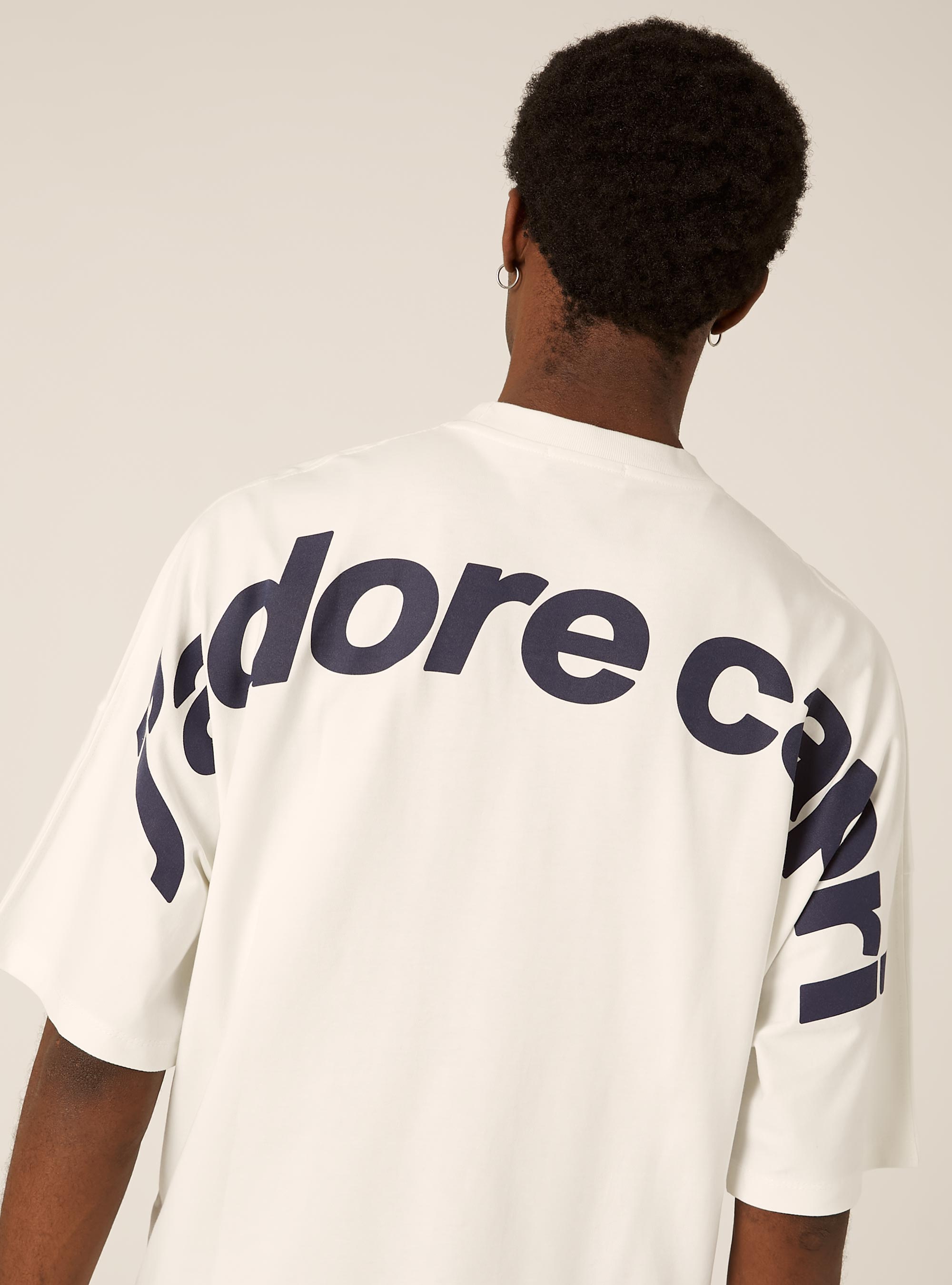 T- shirt base boxy con stampa capri, WH1 OFF WHITE