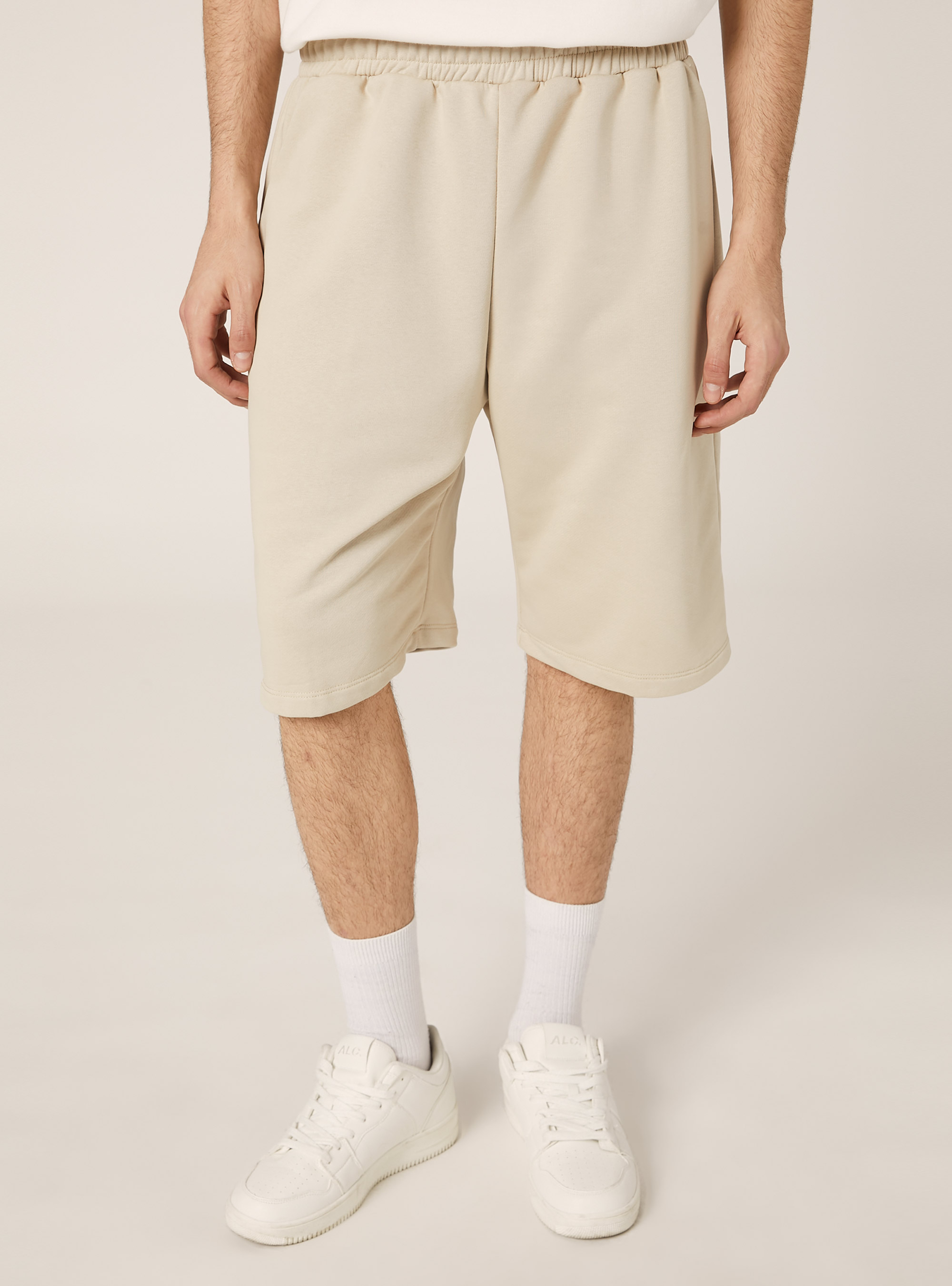 Locker sitzende Bermudashorts aus Baumwolle, BG3 BEIGE LIGHT