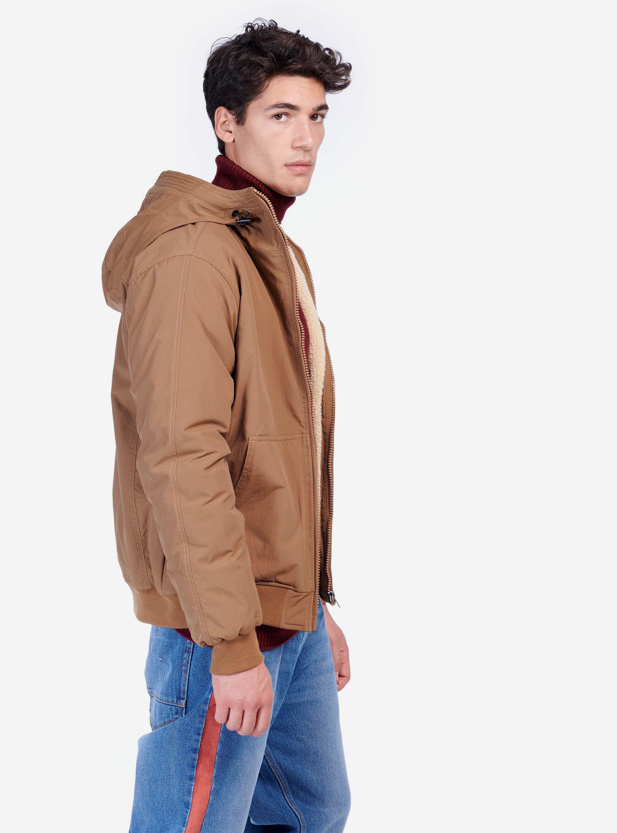 Giubbotto con cappuccio, TABACCO