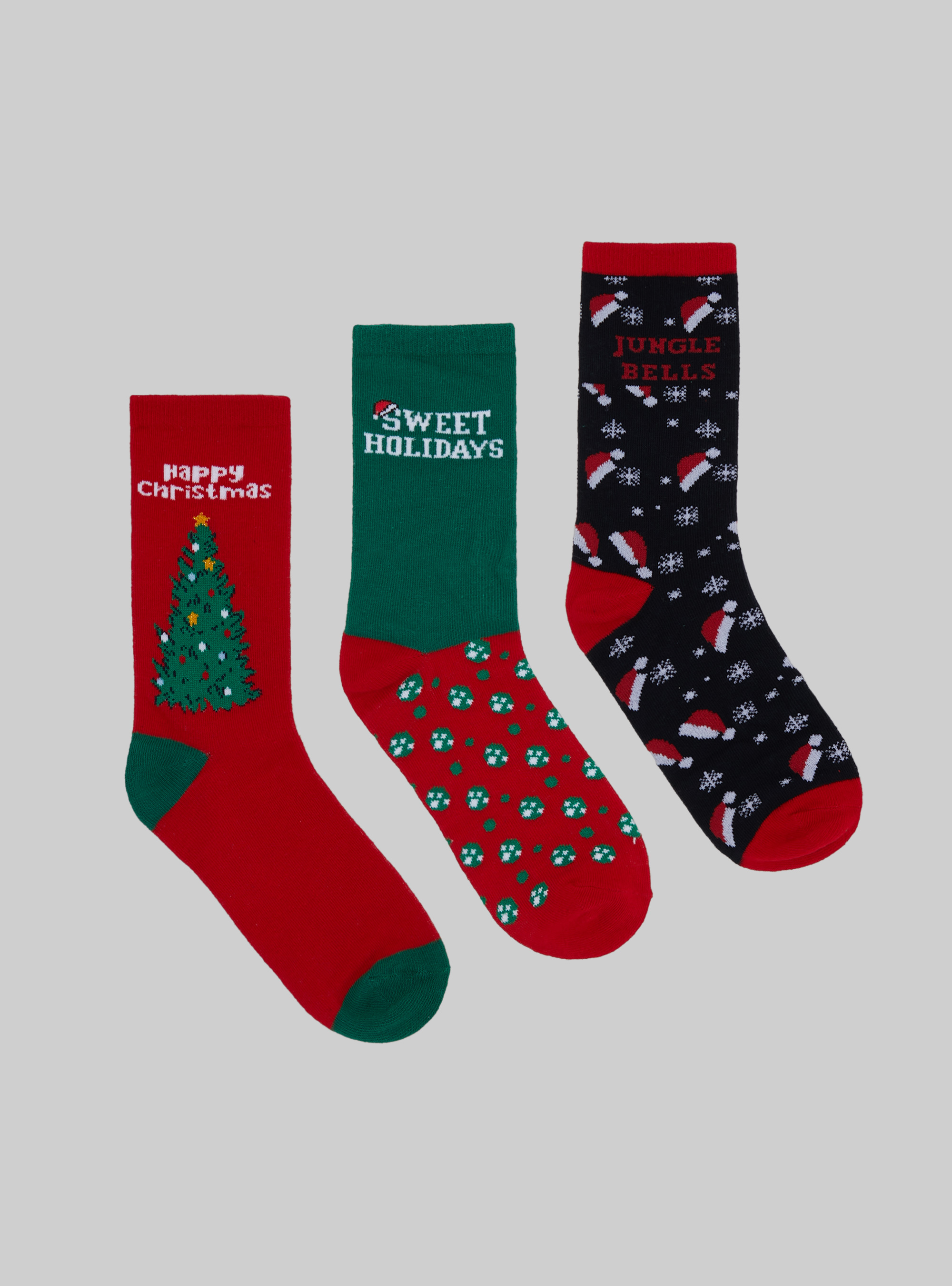 Christmas Box set of 3 pairs of socks, XMAS