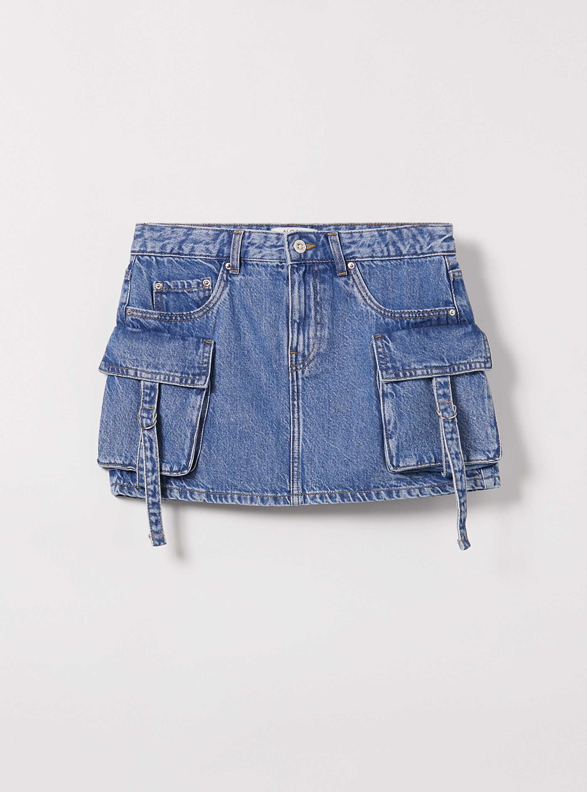 Denim cargo miniskirt, D003 MEDIUM BLUE
