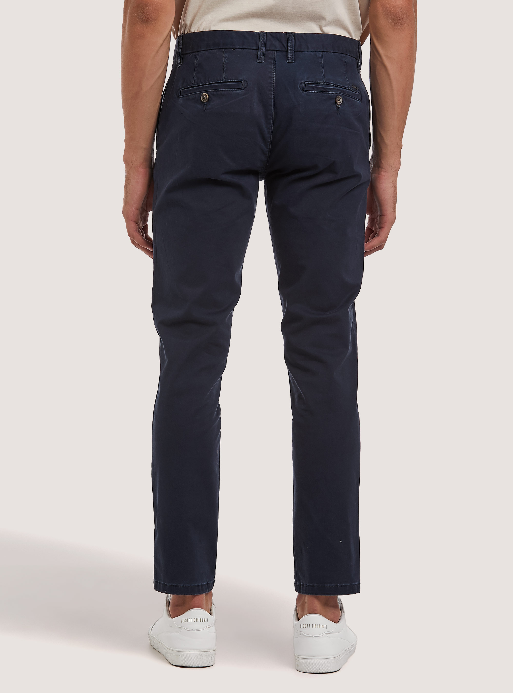 Stretch cotton twill chinos, NA1 NAVY DARK