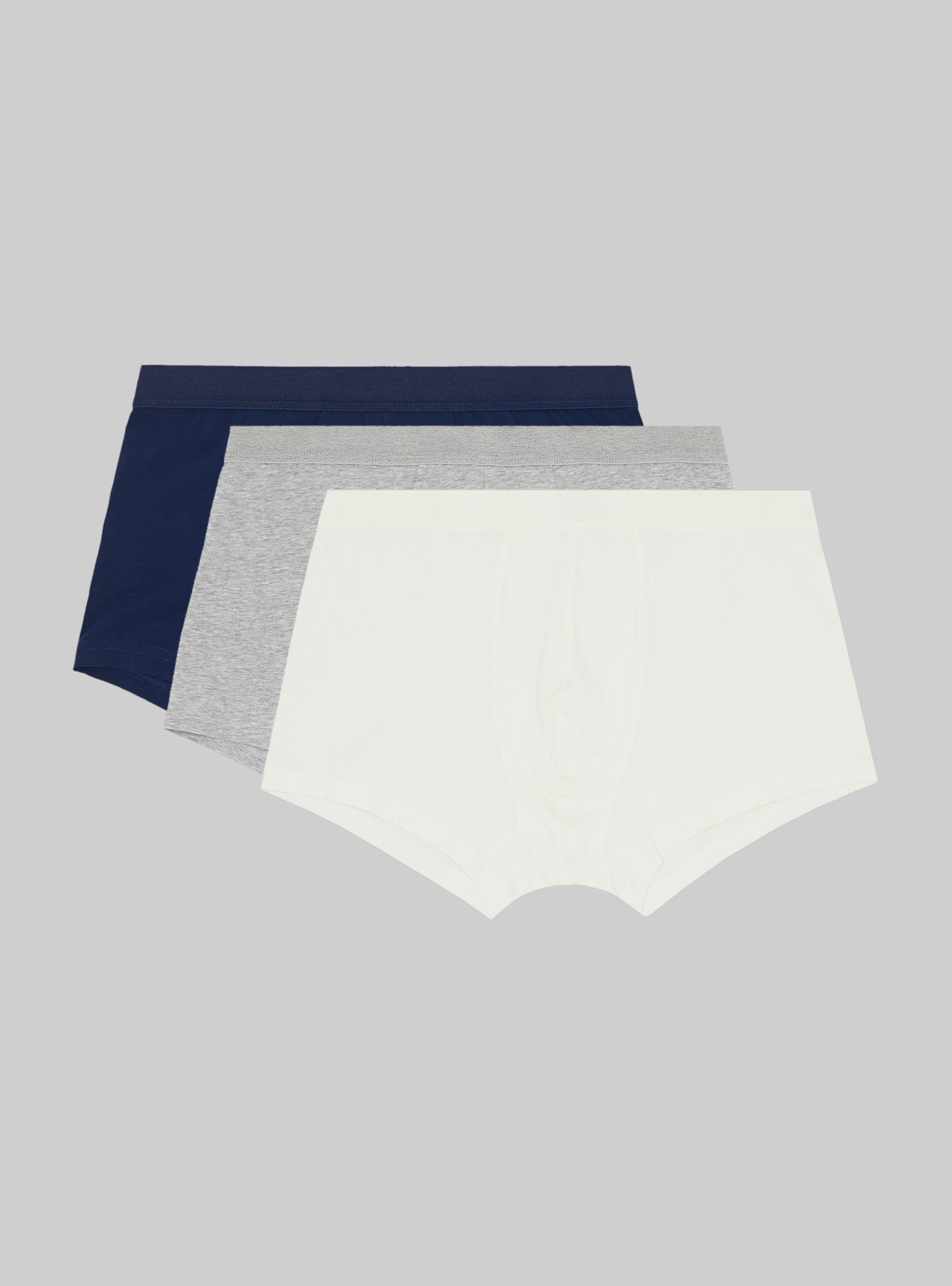 Set of 3 stretch cotton boxer shorts, MGY2/NA2/WH2
