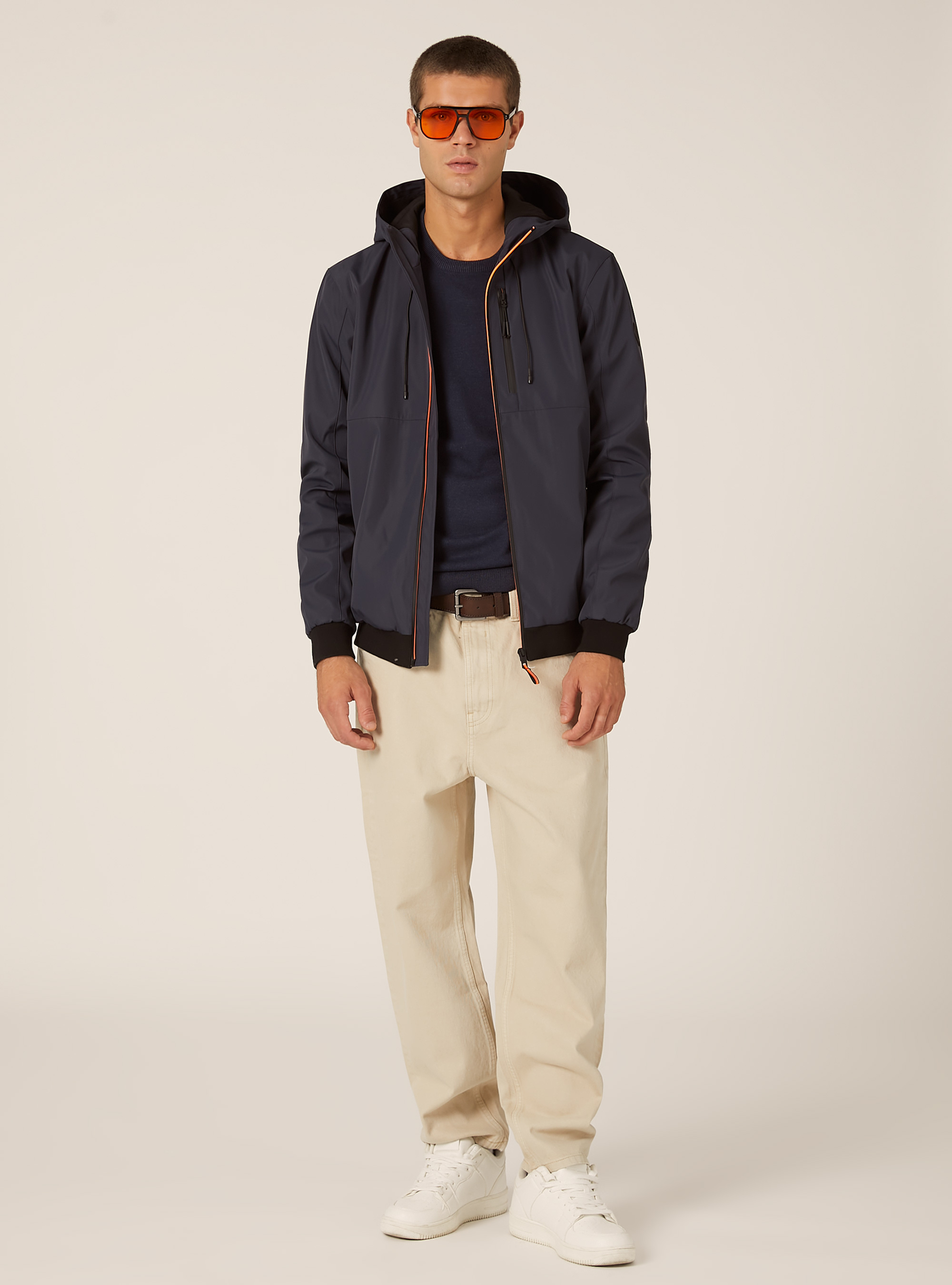 Blouson coupe-vent à capuche, NA1 NAVY DARK