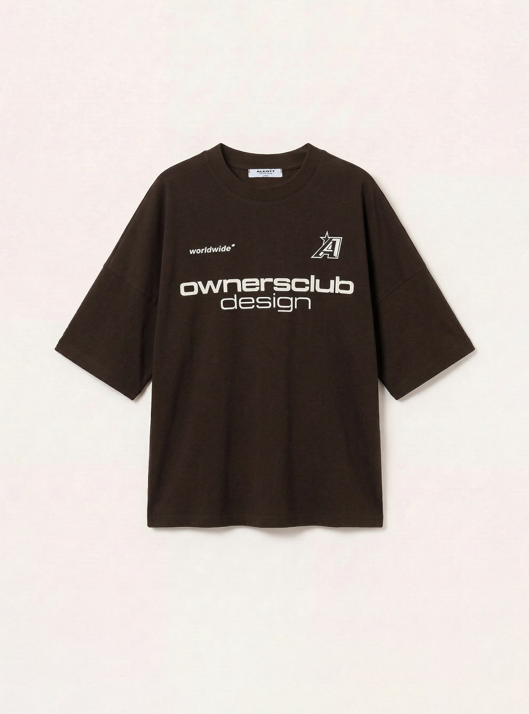 Bedrucktes T-Shirt in Boxy-Fit, BR1 BROWN DARK
