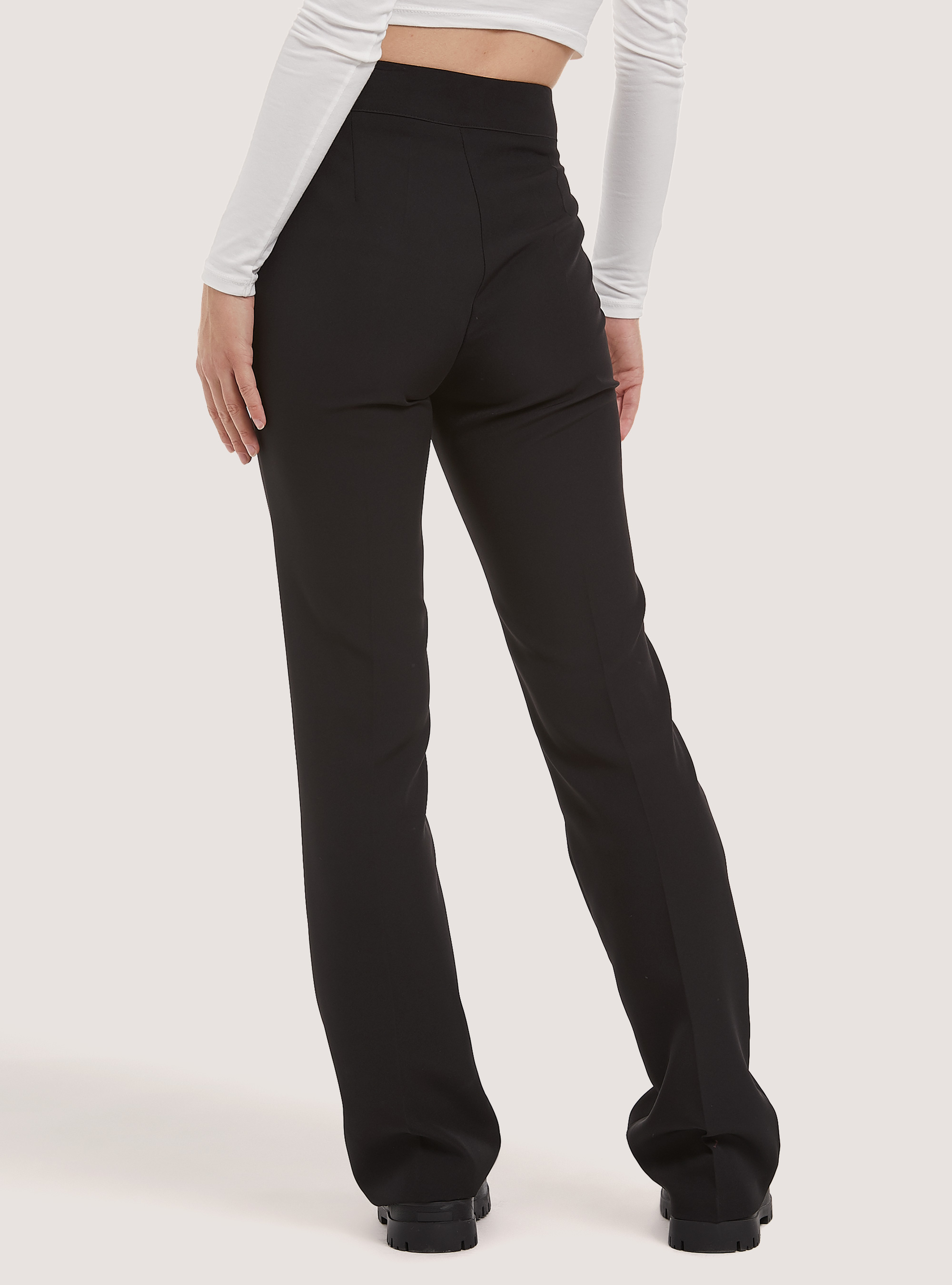 Pantaloni flare Made in Italy, BK1 BLACK