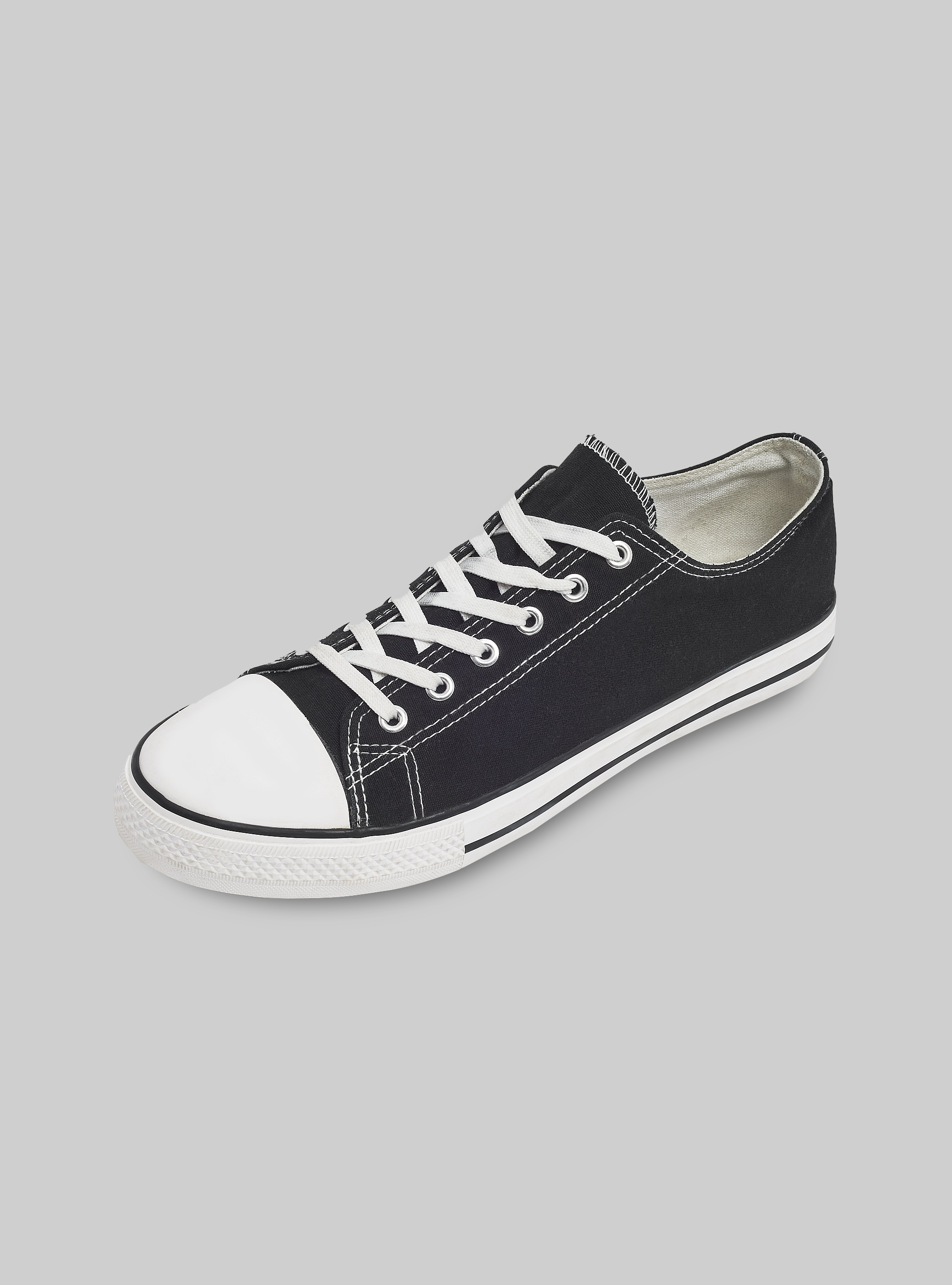 Sneakers bassa in tela, NEGRO