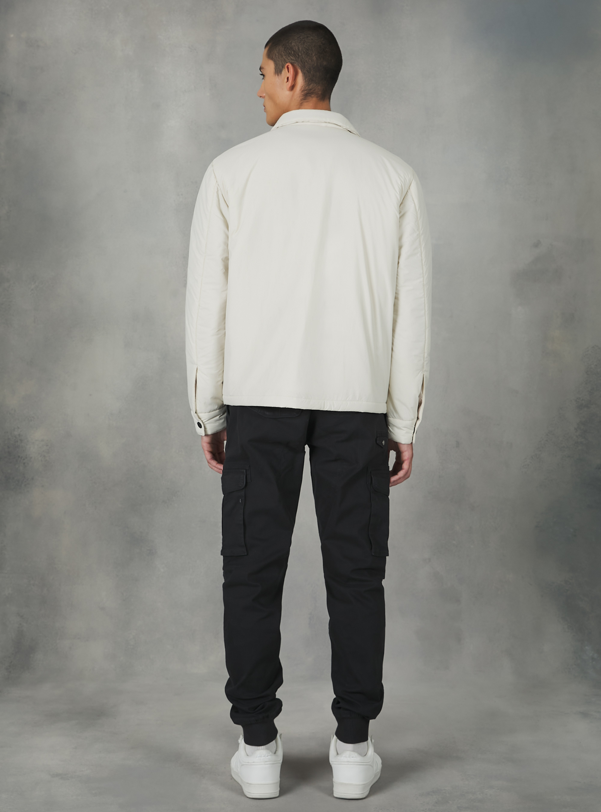 Jacket with collar and recycled padding, WH2 WHITE