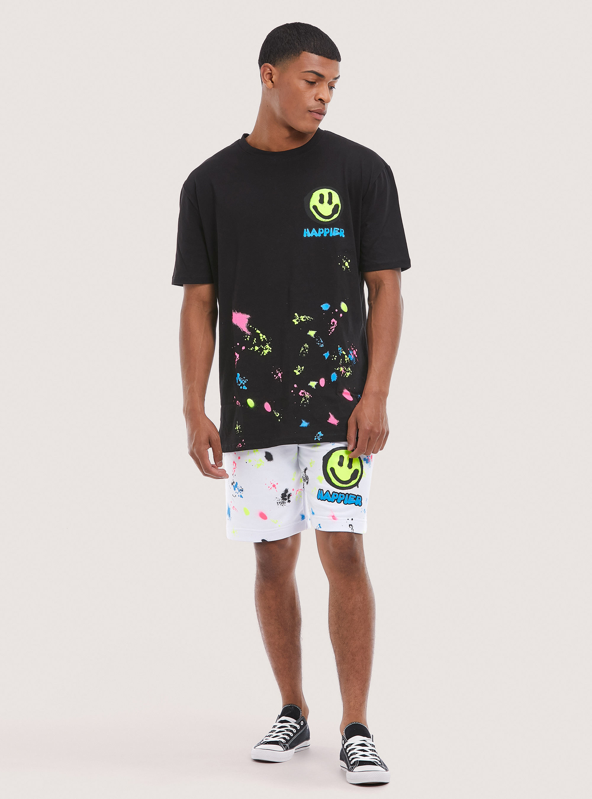 T-shirt with Smile Collection print, BK1 BLACK