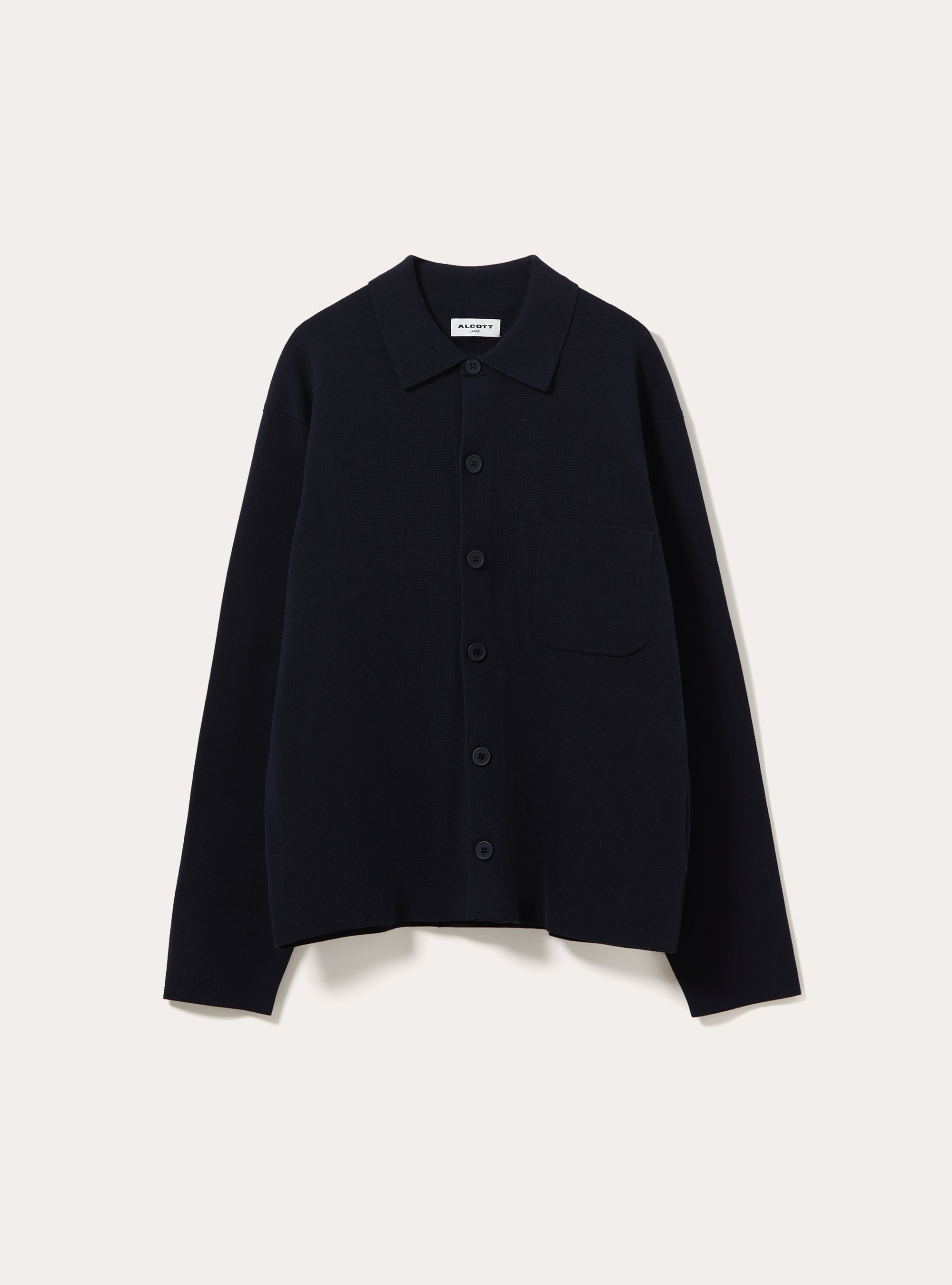 Cardigan in maglia strutturata con colletto, NA1 NAVY DARK