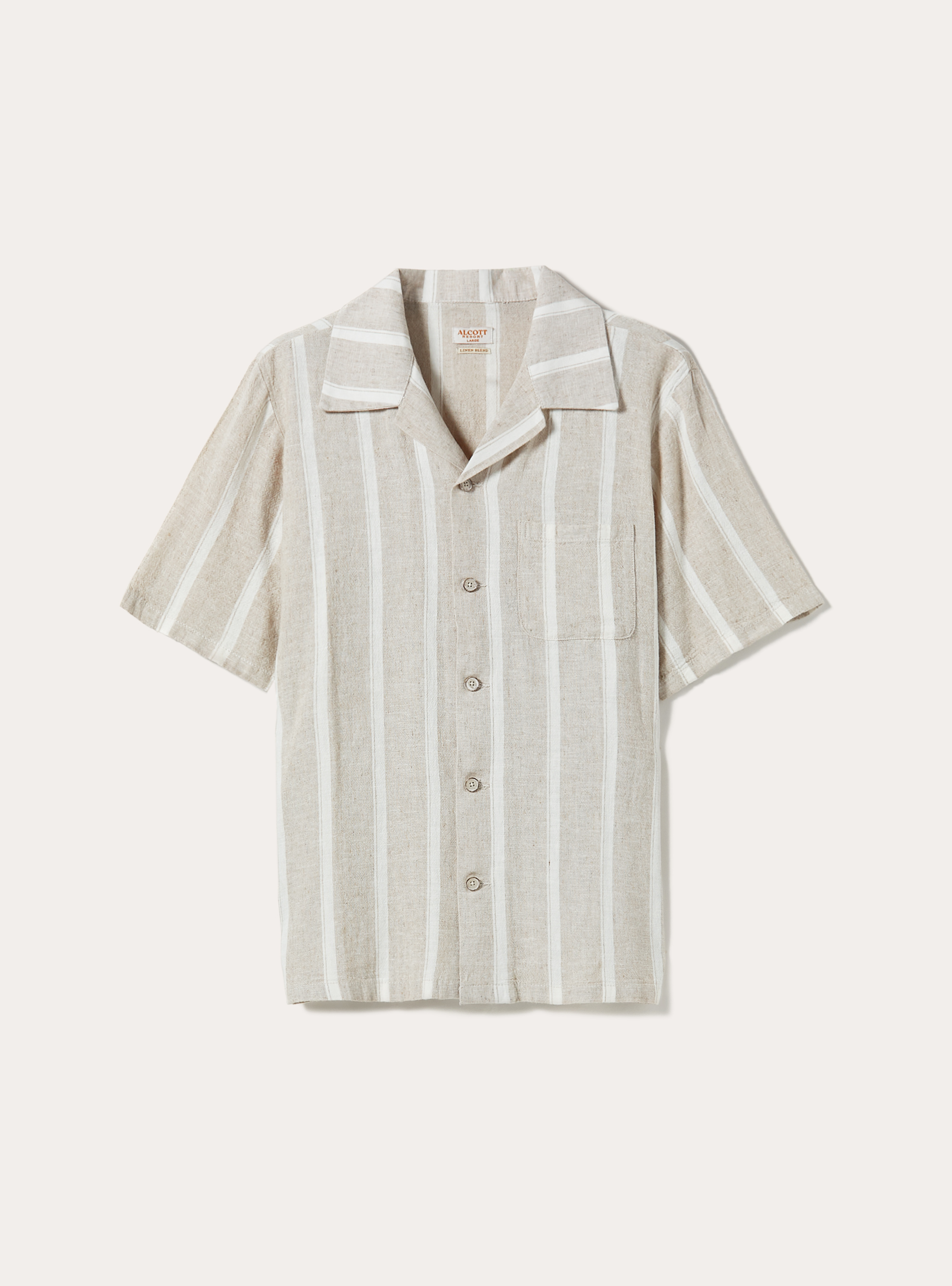 Linen blend striped shirt, CR3 CREAM LIGHT