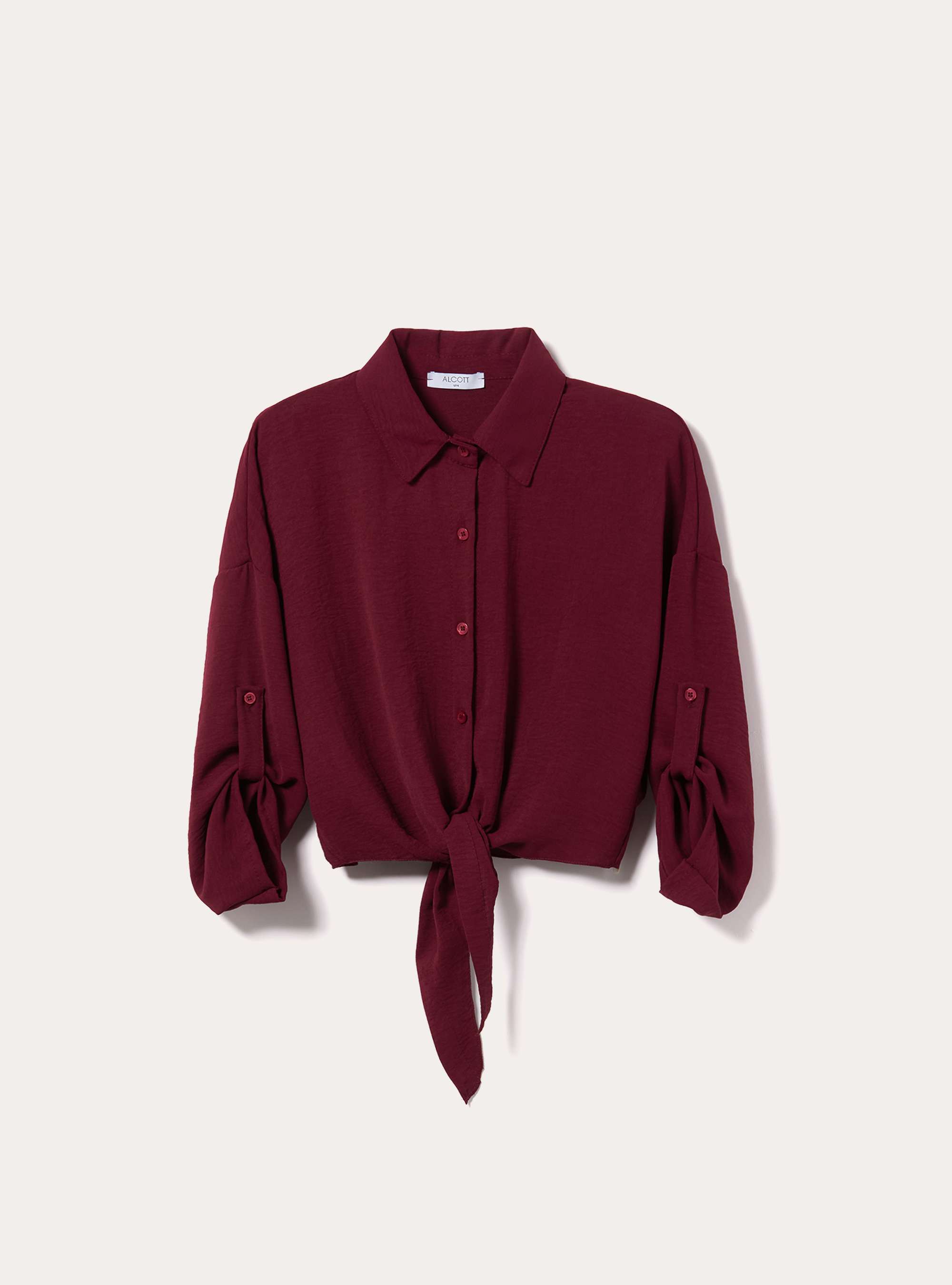 Camicia con nodo, BO1 BORDEAUX DARK