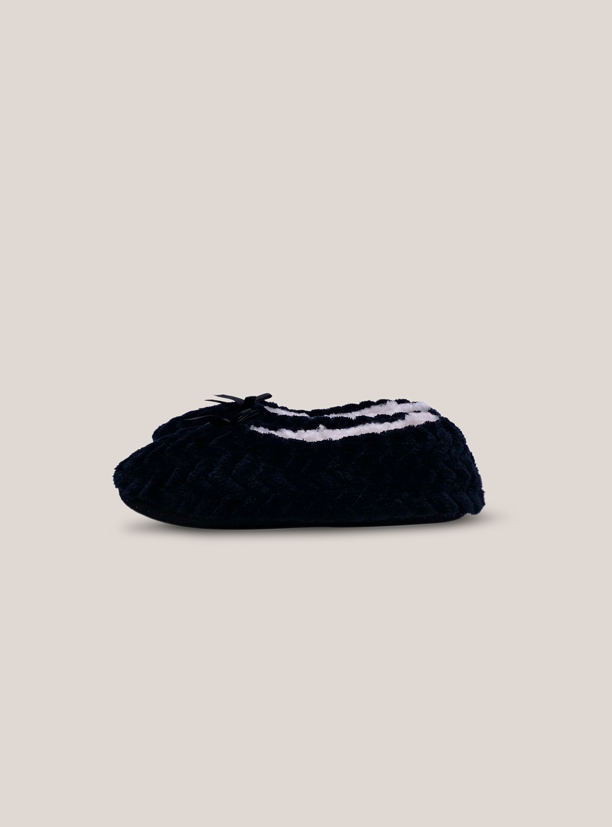 Slippers with bow, NEGRO