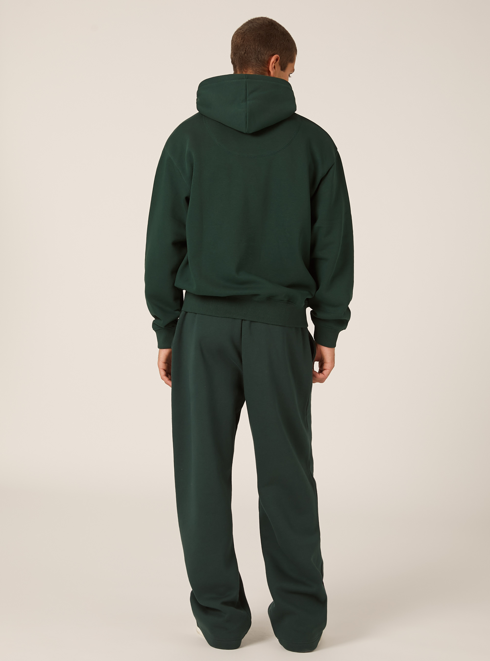 Boxy fit zip-up hoodie, GN1 GREEN DARK