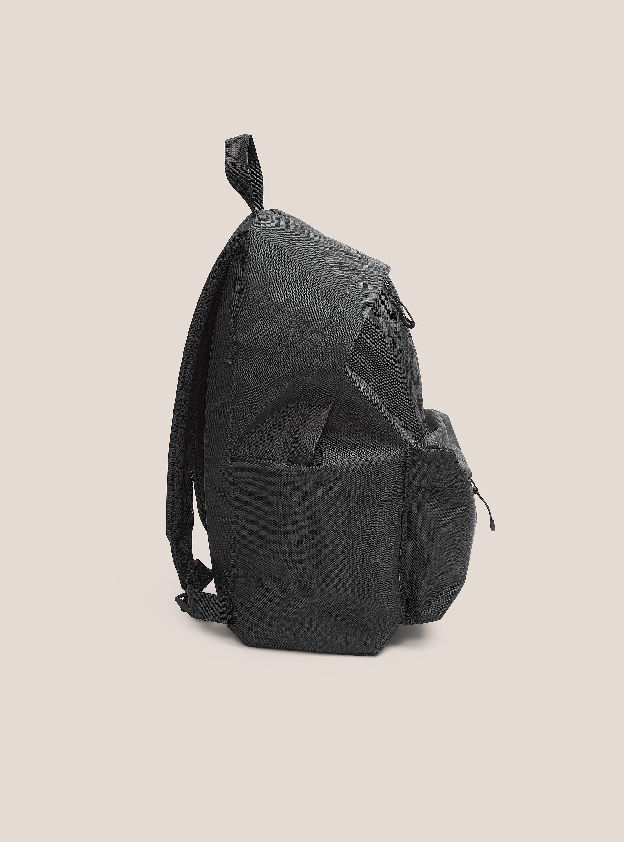 One color basic backpack, BLACK