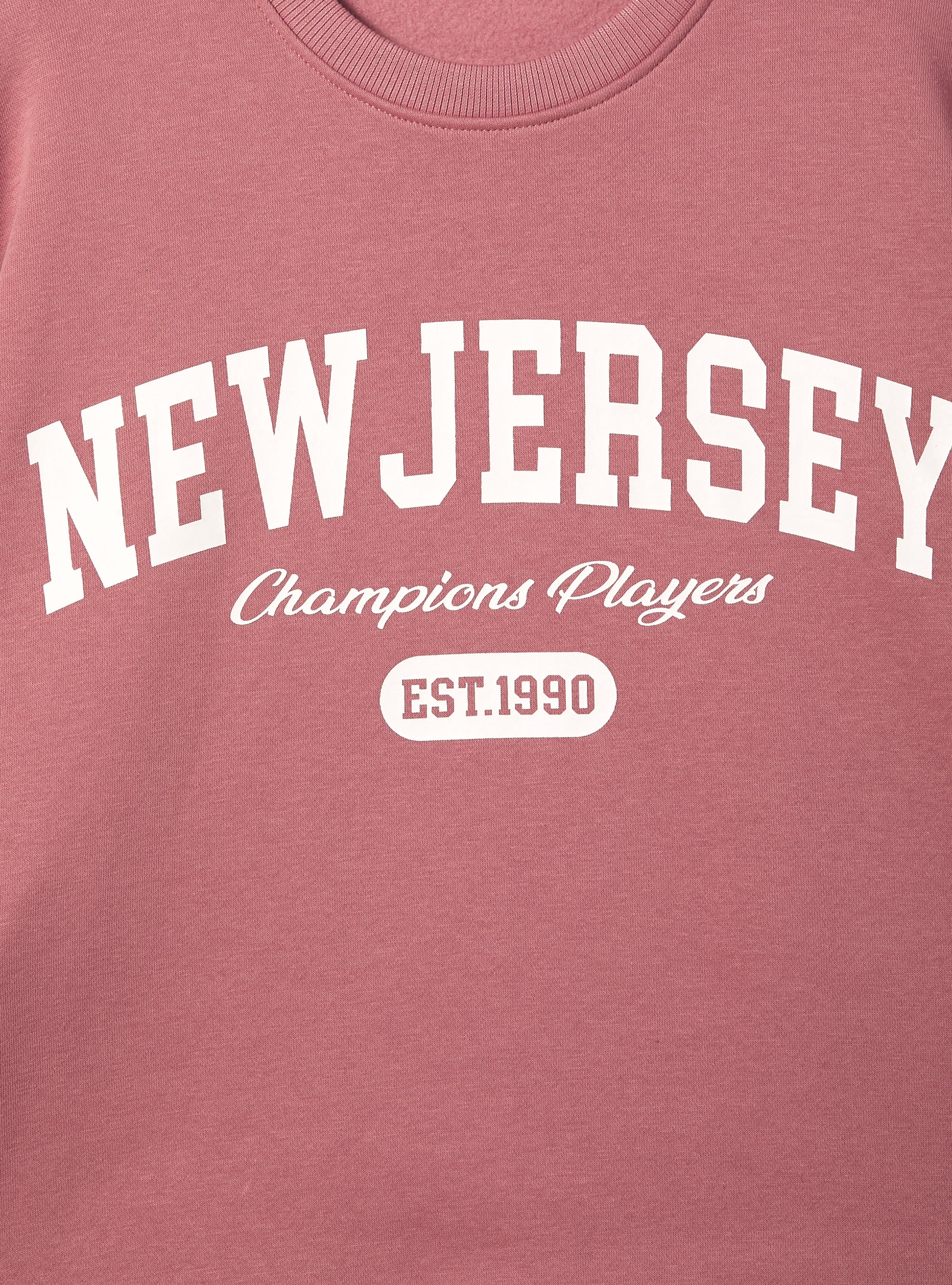 Sudadera college comfort fit de cuello redondo, PK2 PINK MEDIUM