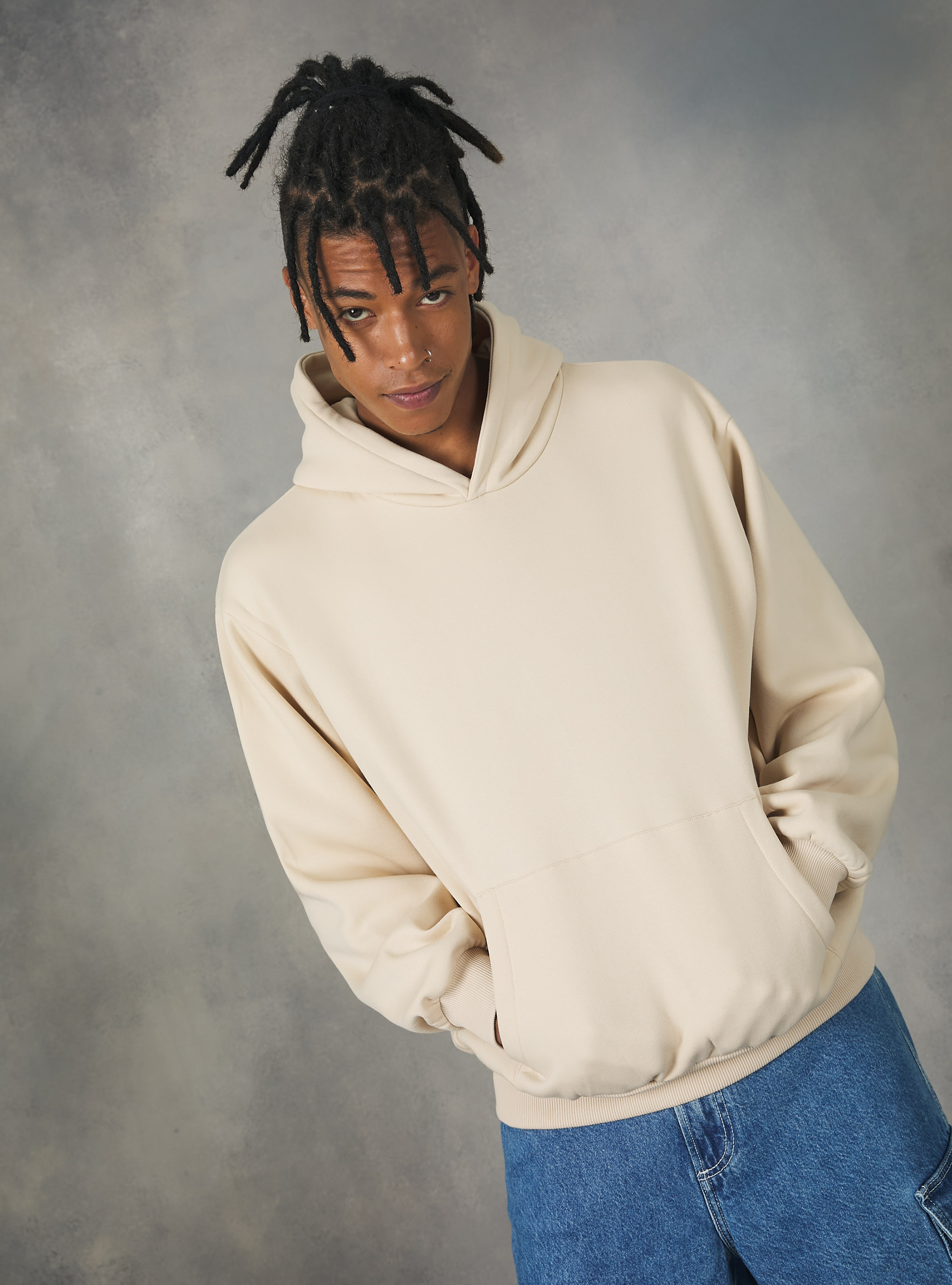 Sudadera con capucha Boxy Fit, SA2 SAND MEDIUM