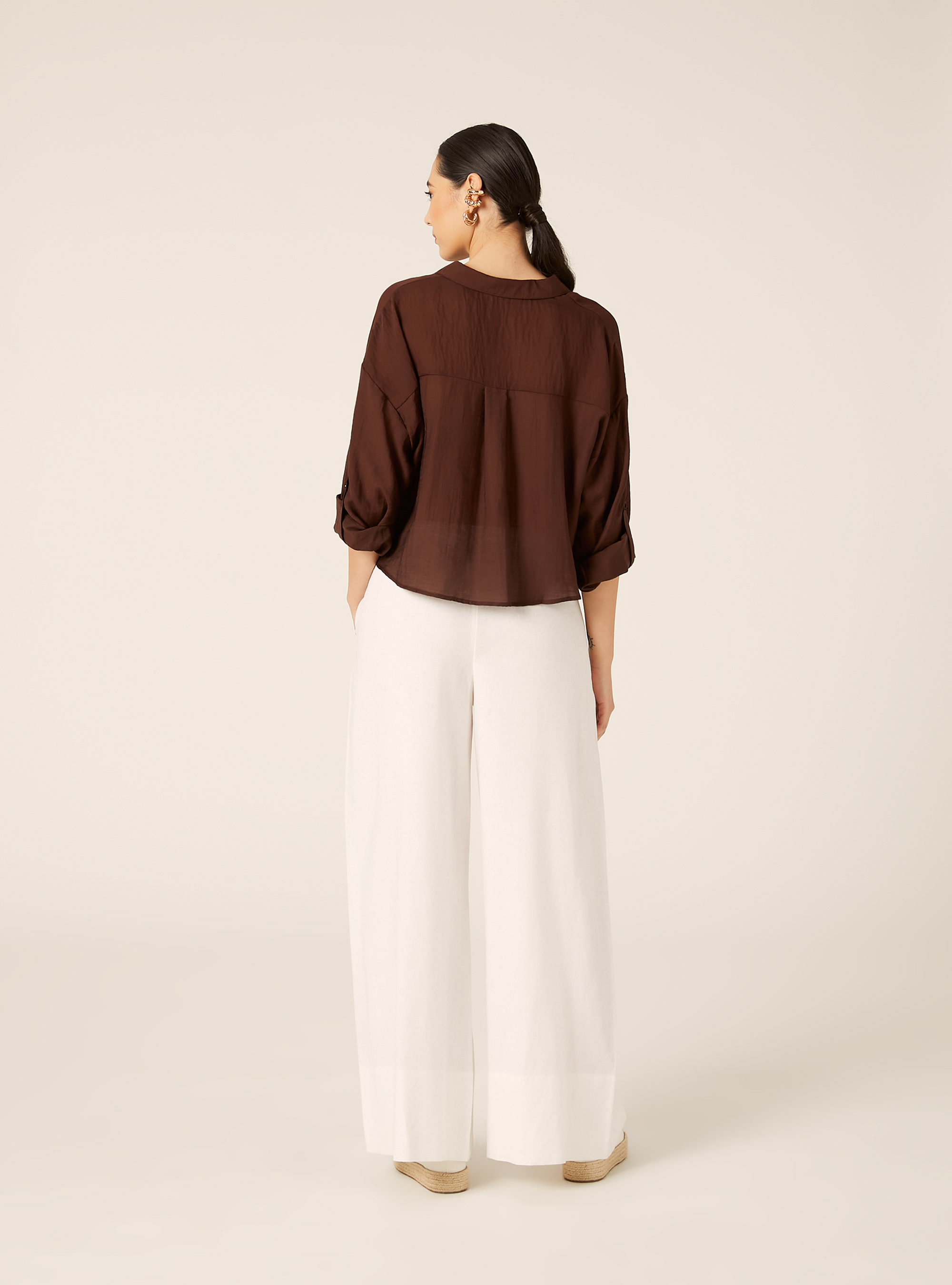 Lightweight Oversized Shirt, BR2 BROWN MEDIUM