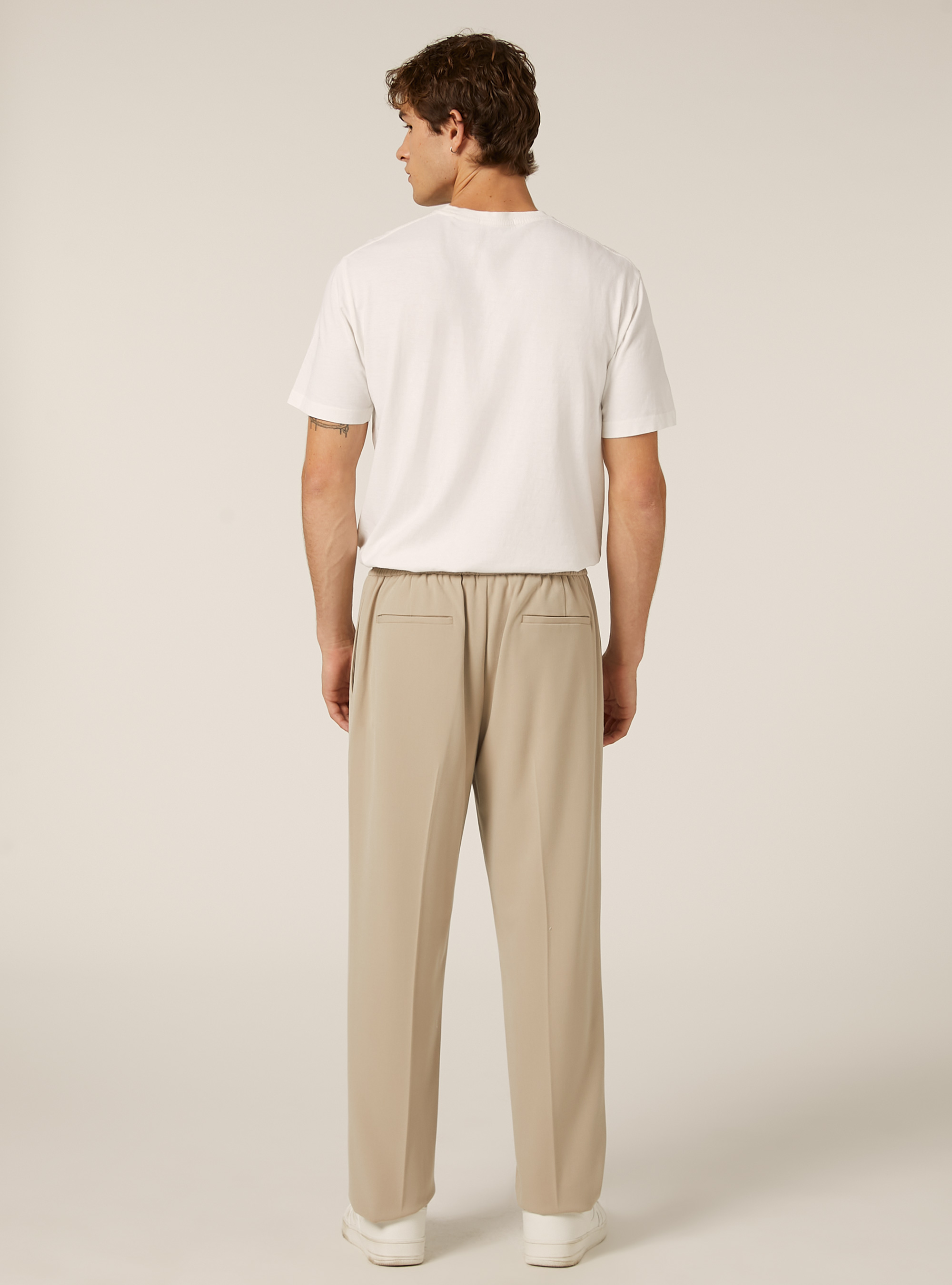 Pantalon jogger en twill, BG1 BEIGE DARK