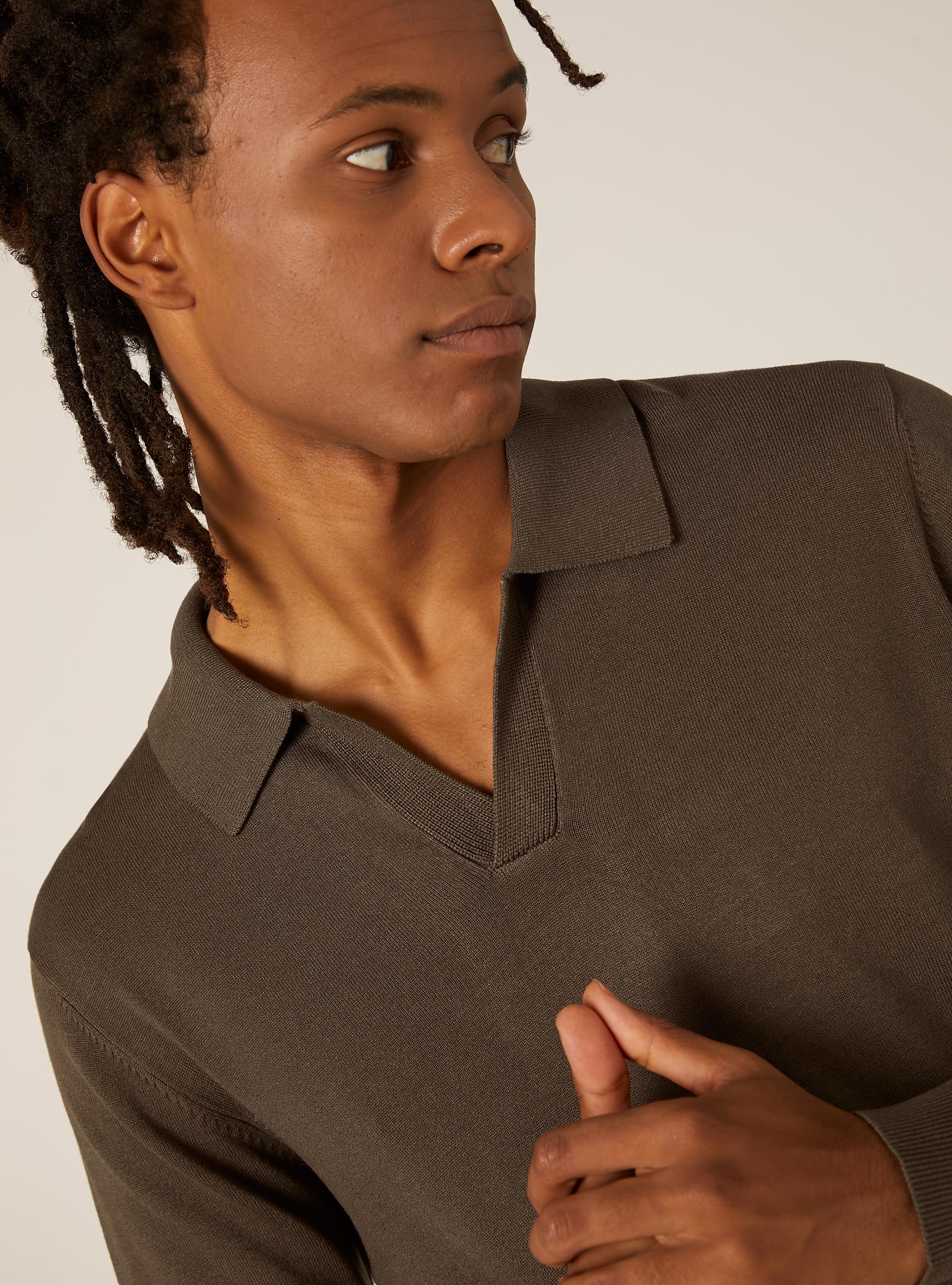 Weiches Strick-Polohemd, TB2 TOBACCO MEDIUM