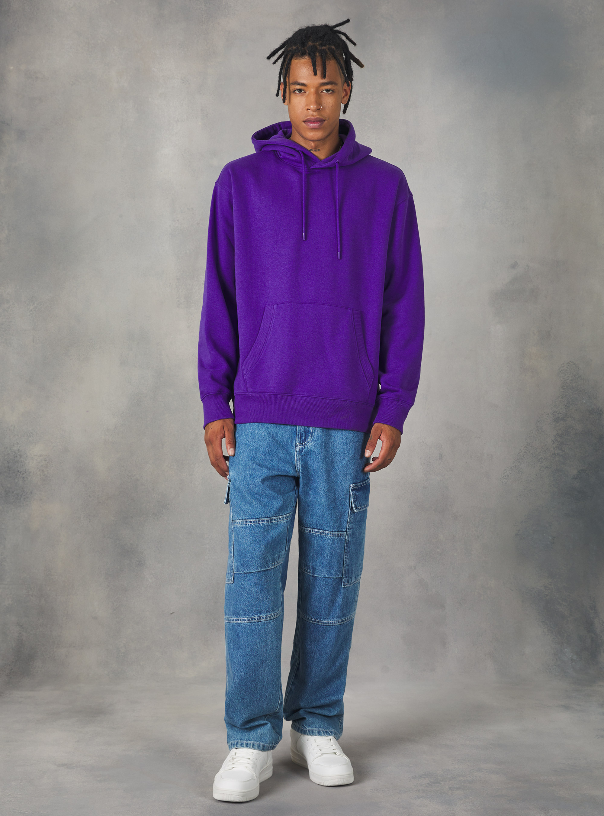Sweatshirt with hood and pouch pocket, VI2 VIOLET MEDIUM