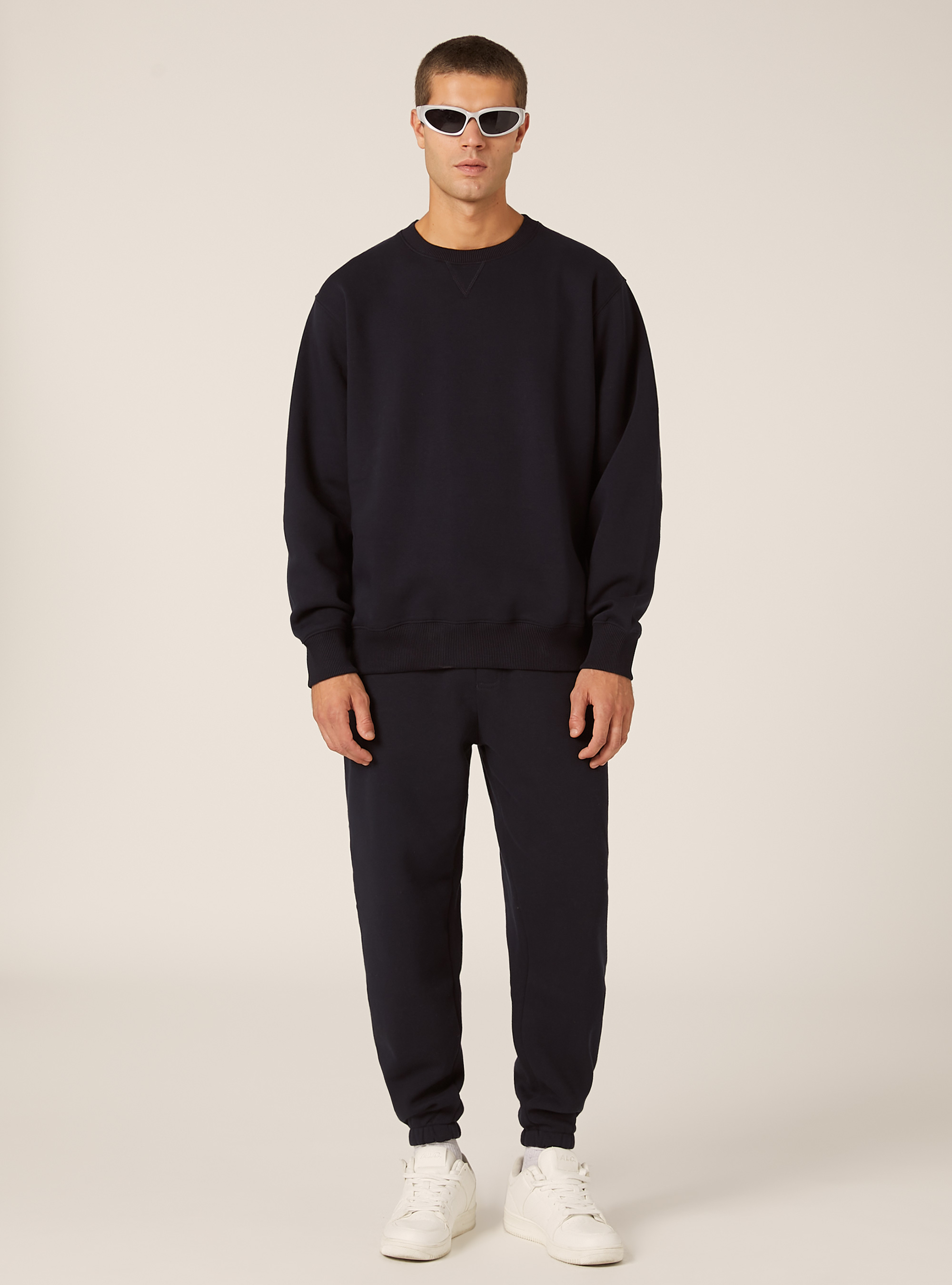 Solid color crew neck sweatshirt, NA1 NAVY DARK