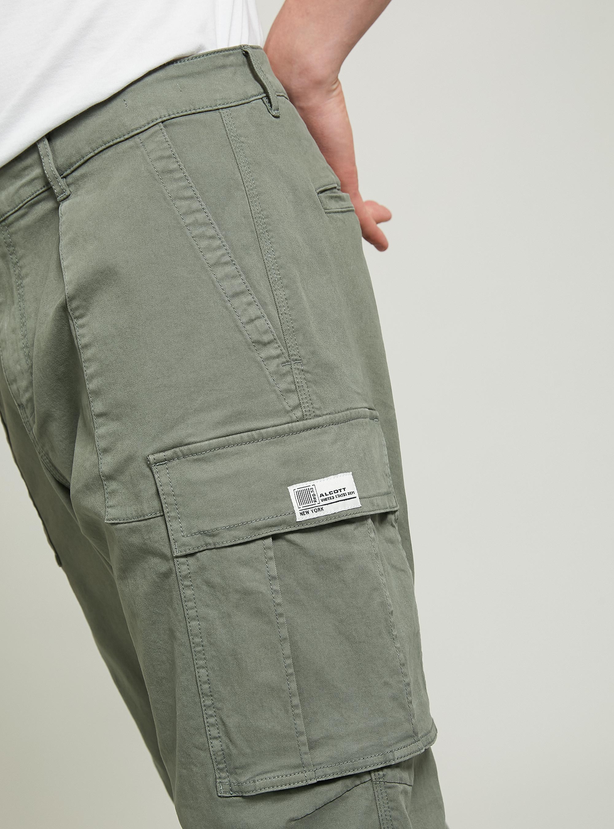 Pantaloni cargo relaxed in twill stretch, KY2 KAKY MEDIUM