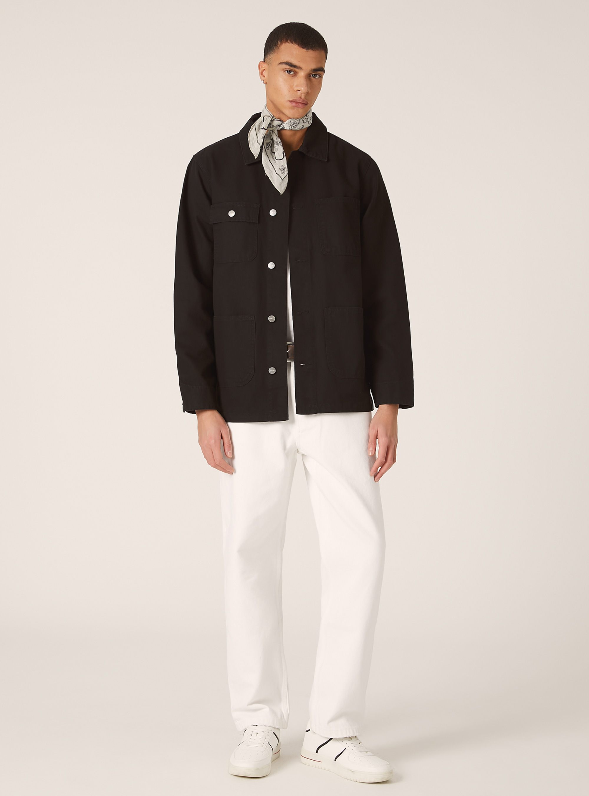 Canvas jacket with pockets, BK1 BLACK