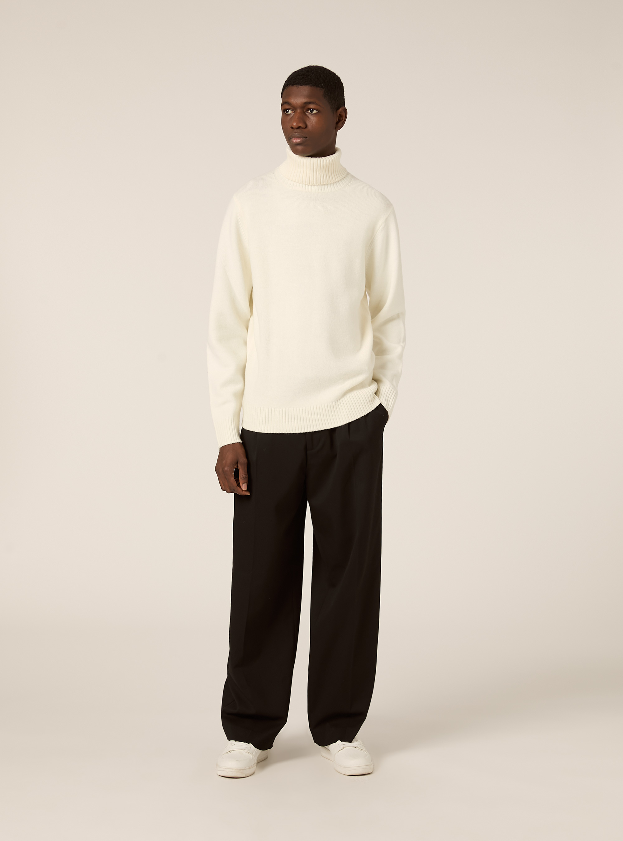 High-neck pullover, WH1 OFF WHITE