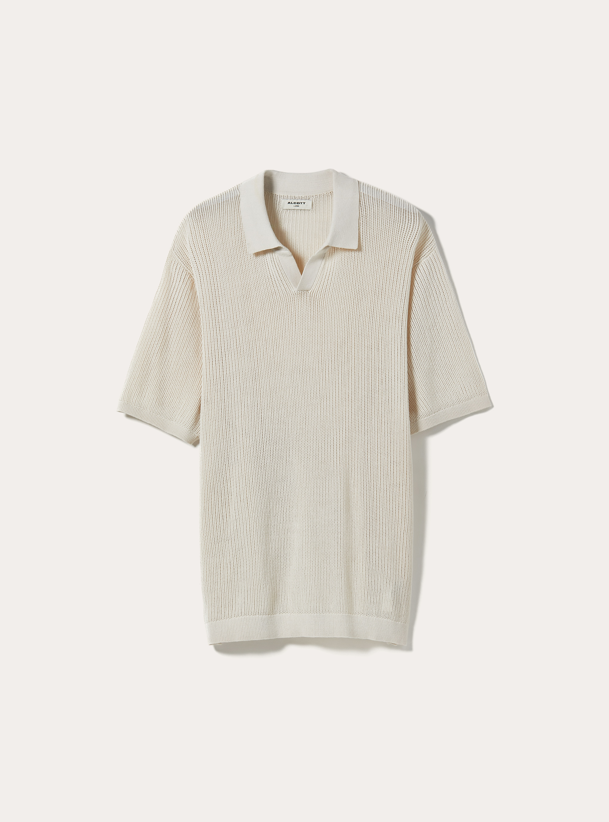 Openwork pullover with polo neck, WH2 WHITE