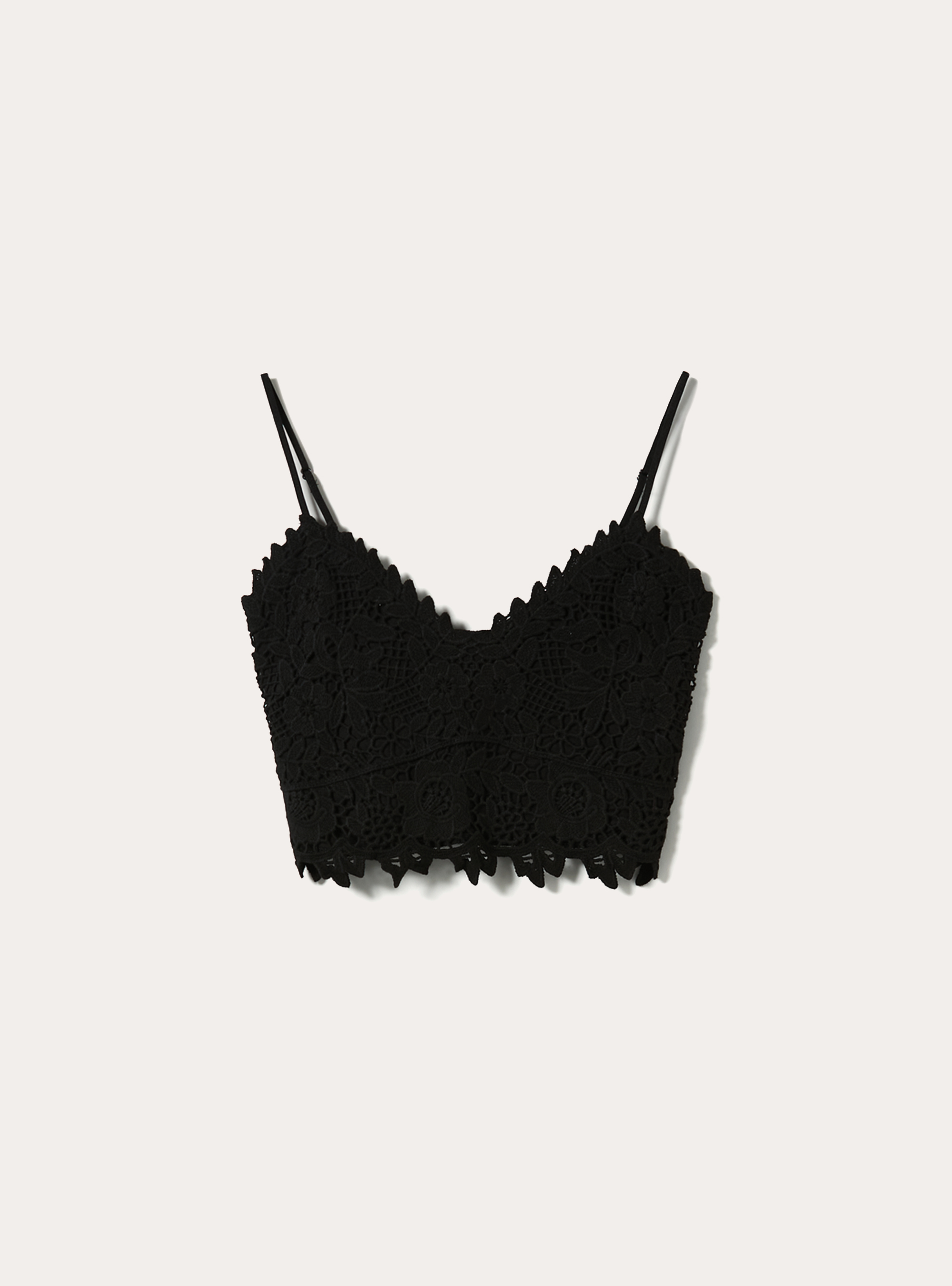 Crochet top with braces, BK1 BLACK