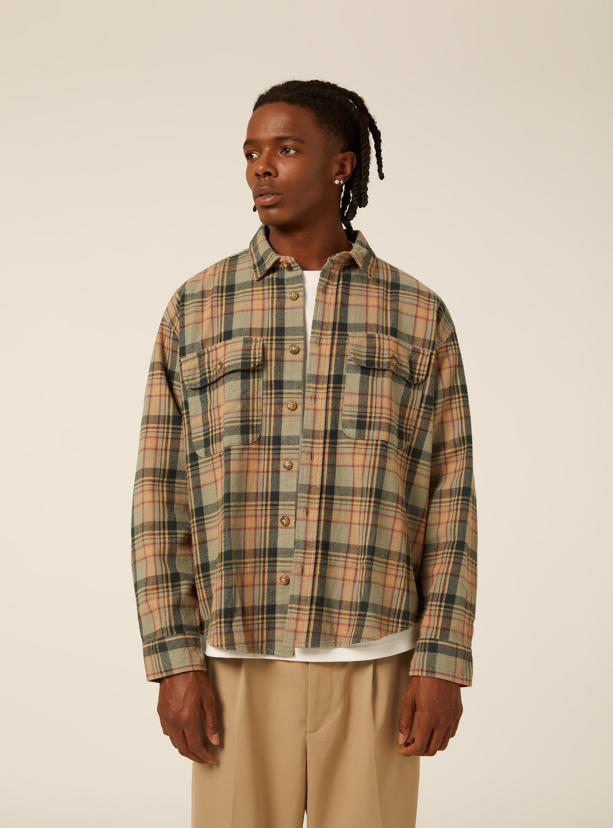 Camicia flanella quadri, GN1 GREEN DARK