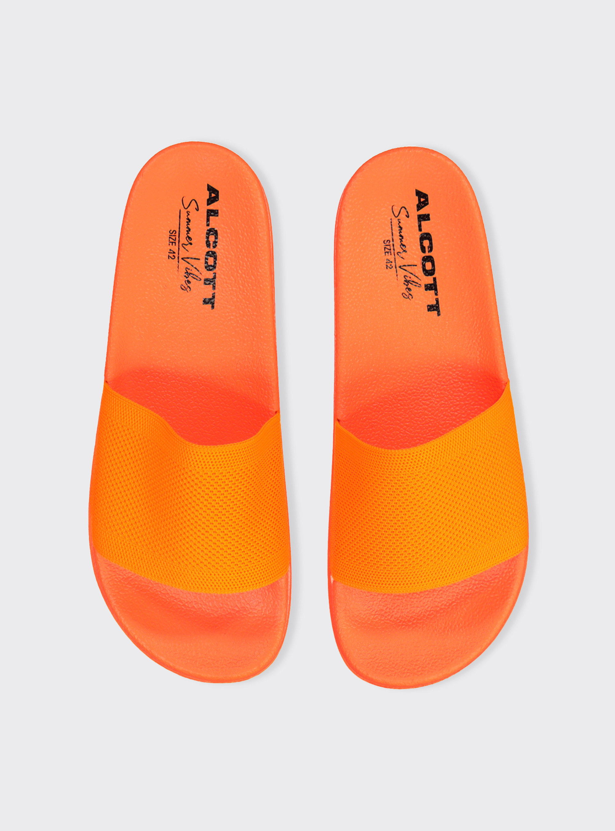 Badesandalen für Herren, fluoreszierend und mit leichtem Design, C378 ORANGE FLUO