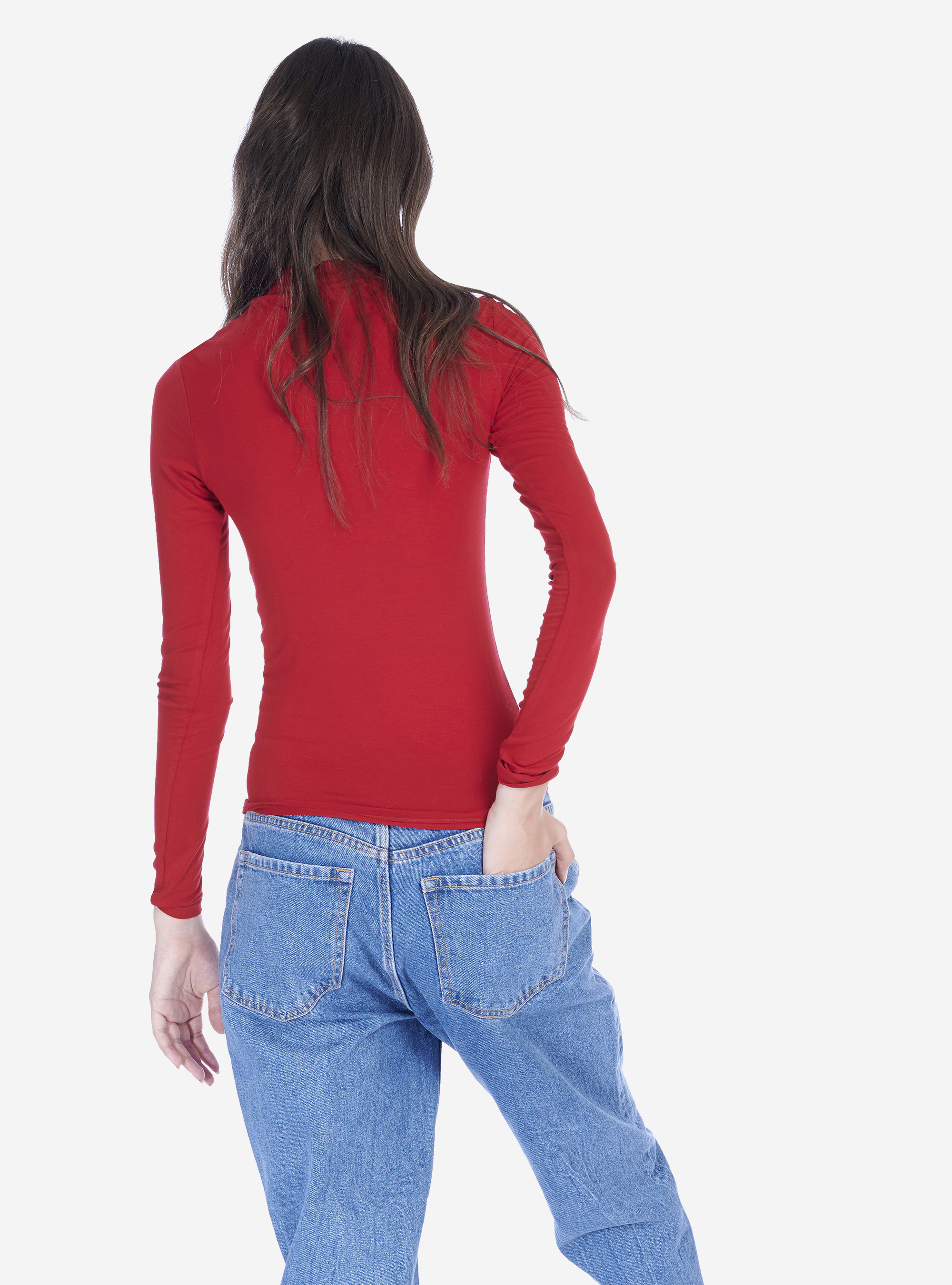 HIGH-NECK PHOSPHORESCENT SHIRT, C4499 RED