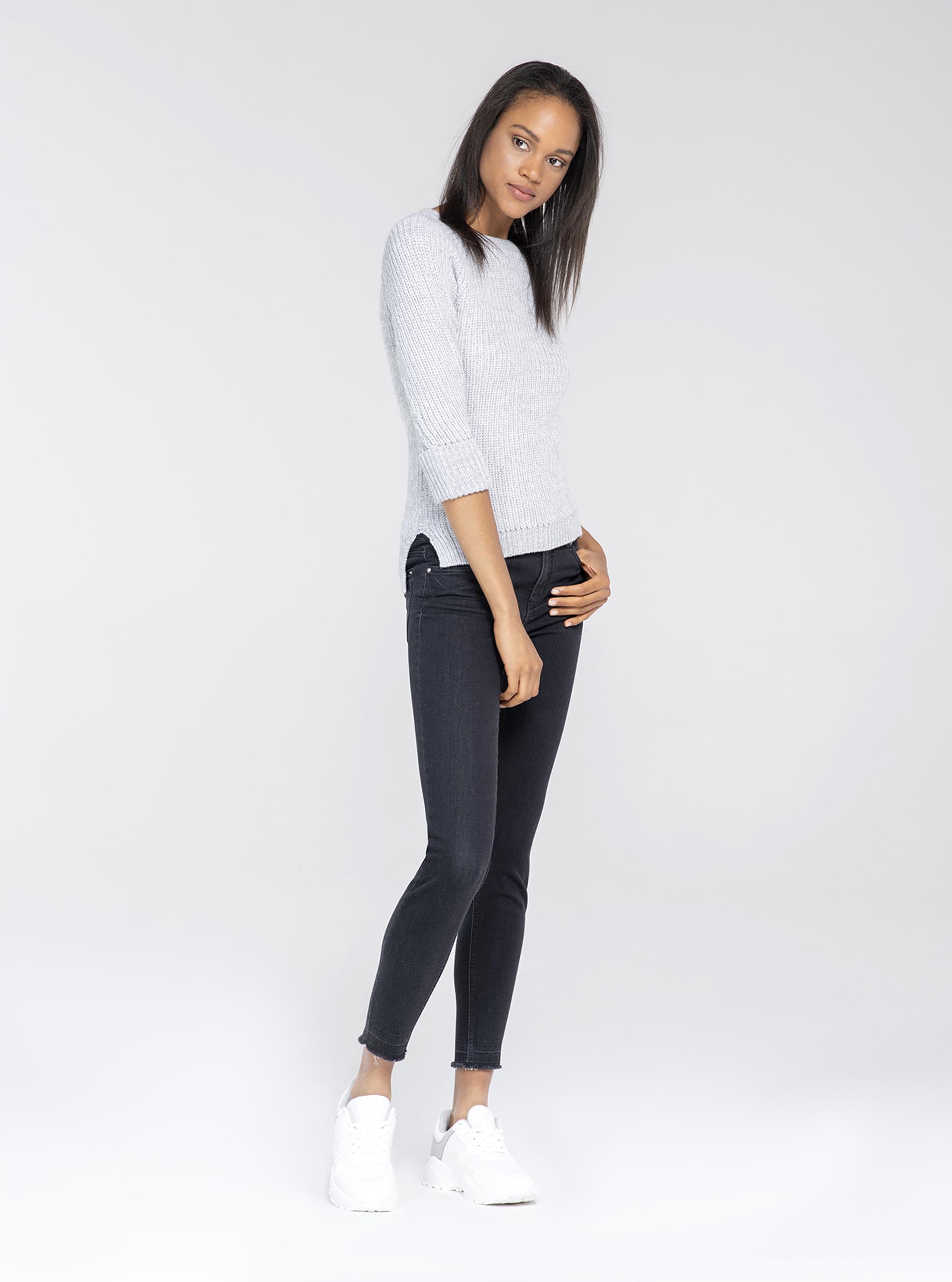 Pullover zip dietro, PERLA