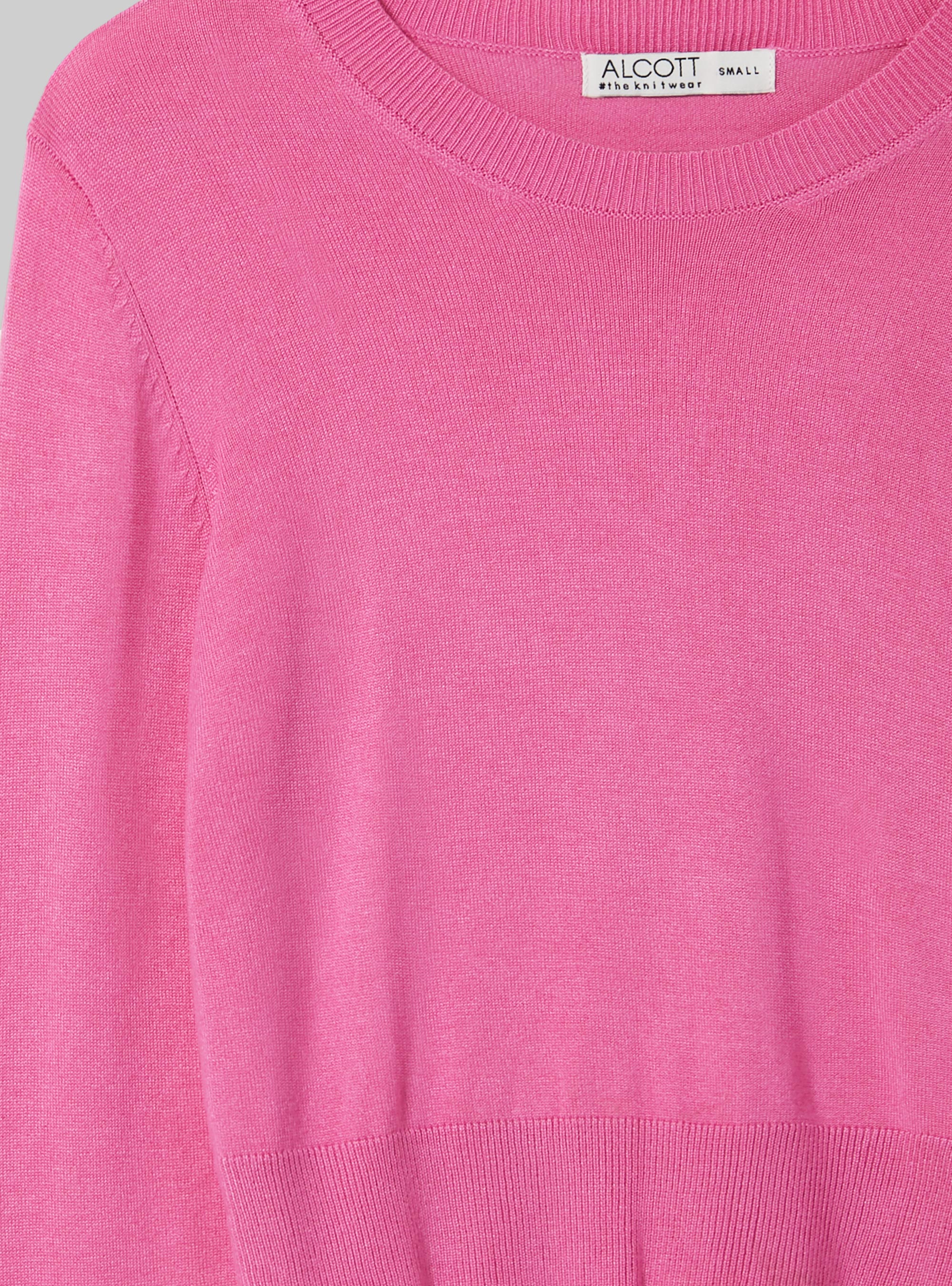 Cropped crew-neck pullover, FX3 FUXIA LIGHT